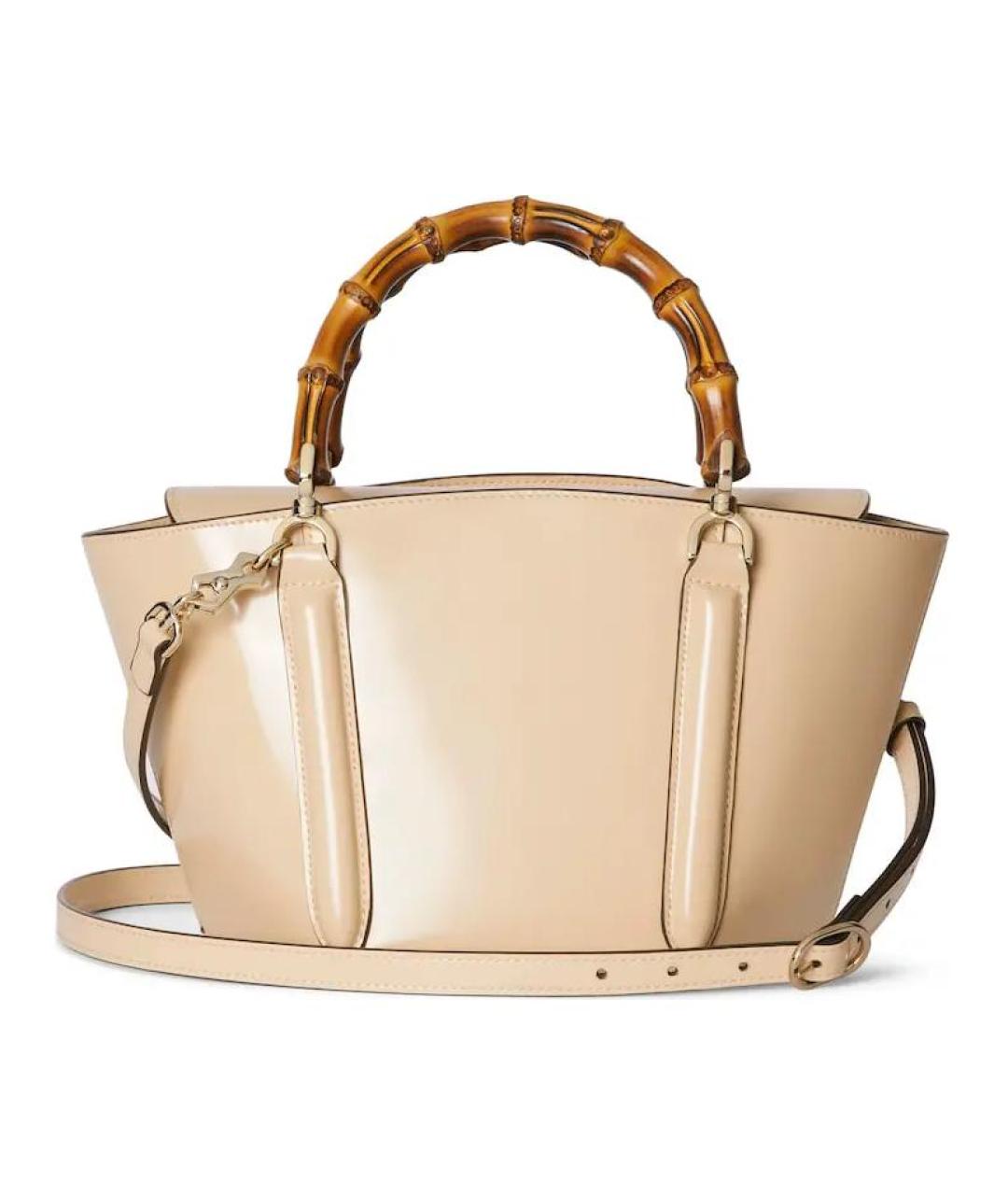 GUCCI Бежевая кожаная сумка через плечо, фото 4