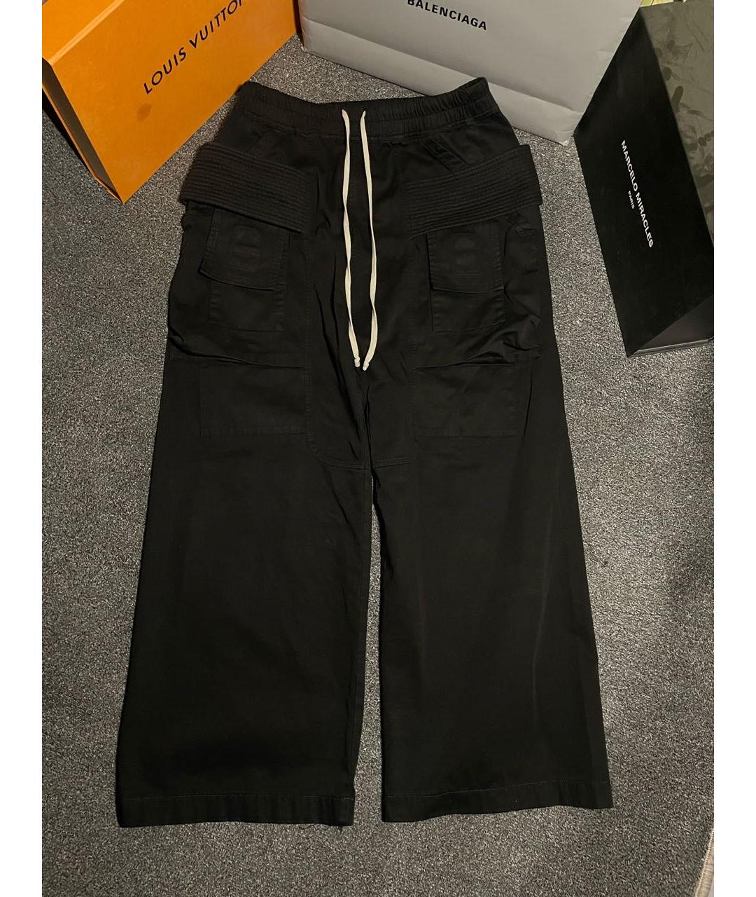 RICK OWENS DRKSHDW Черные хлопковые повседневные брюки, фото 8