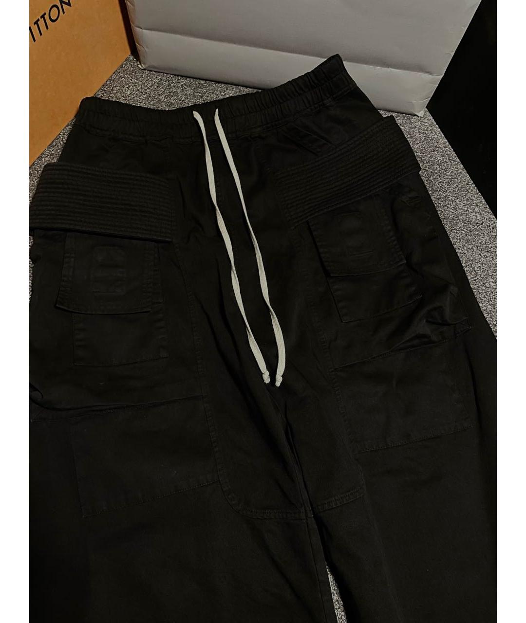 RICK OWENS DRKSHDW Черные хлопковые повседневные брюки, фото 3