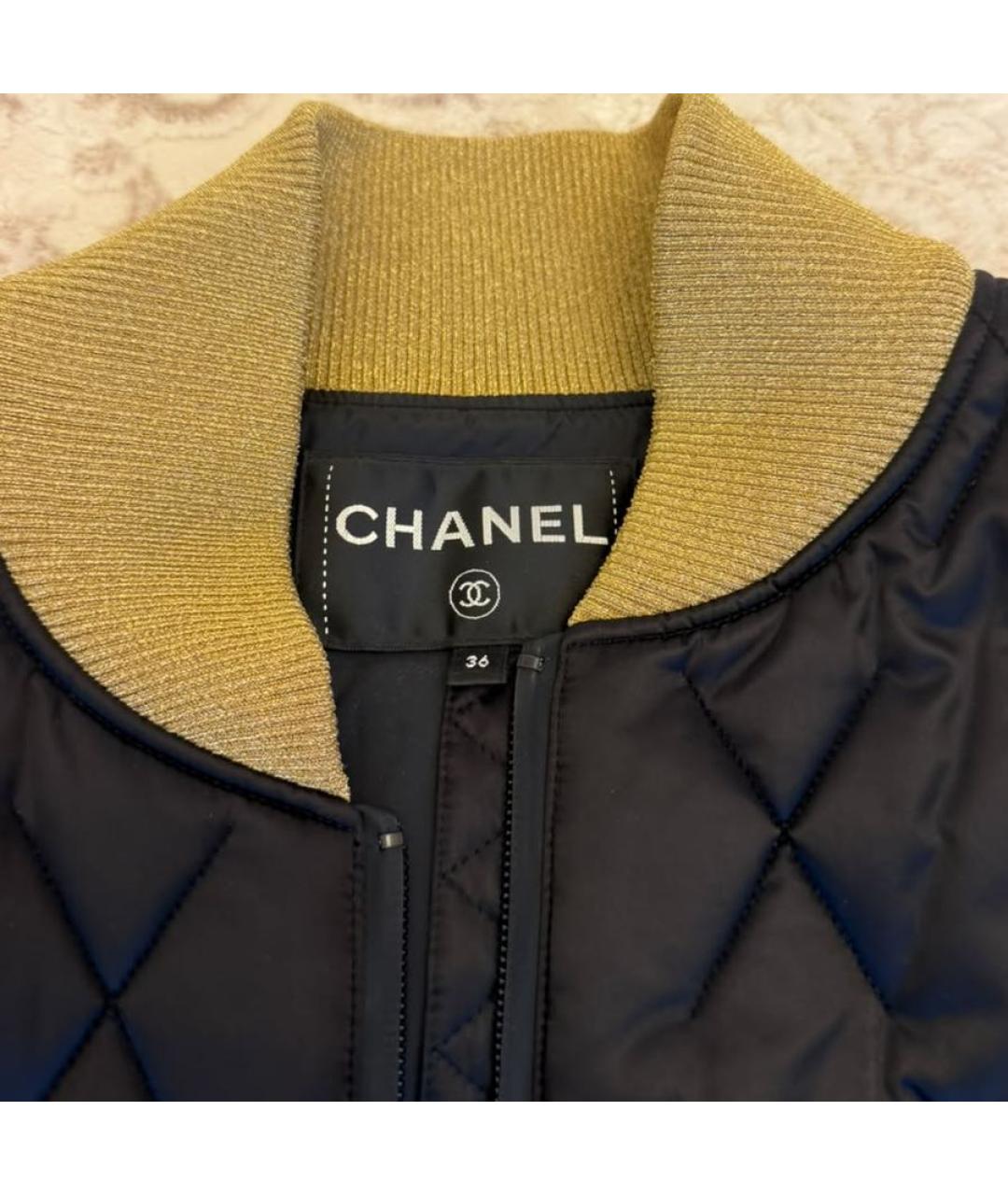 CHANEL Черная нейлоновая куртка, фото 4