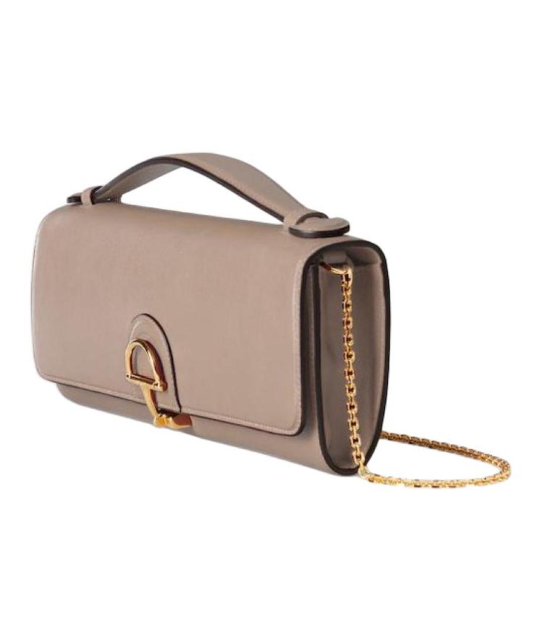 GUCCI Бежевая кожаная сумка через плечо, фото 2