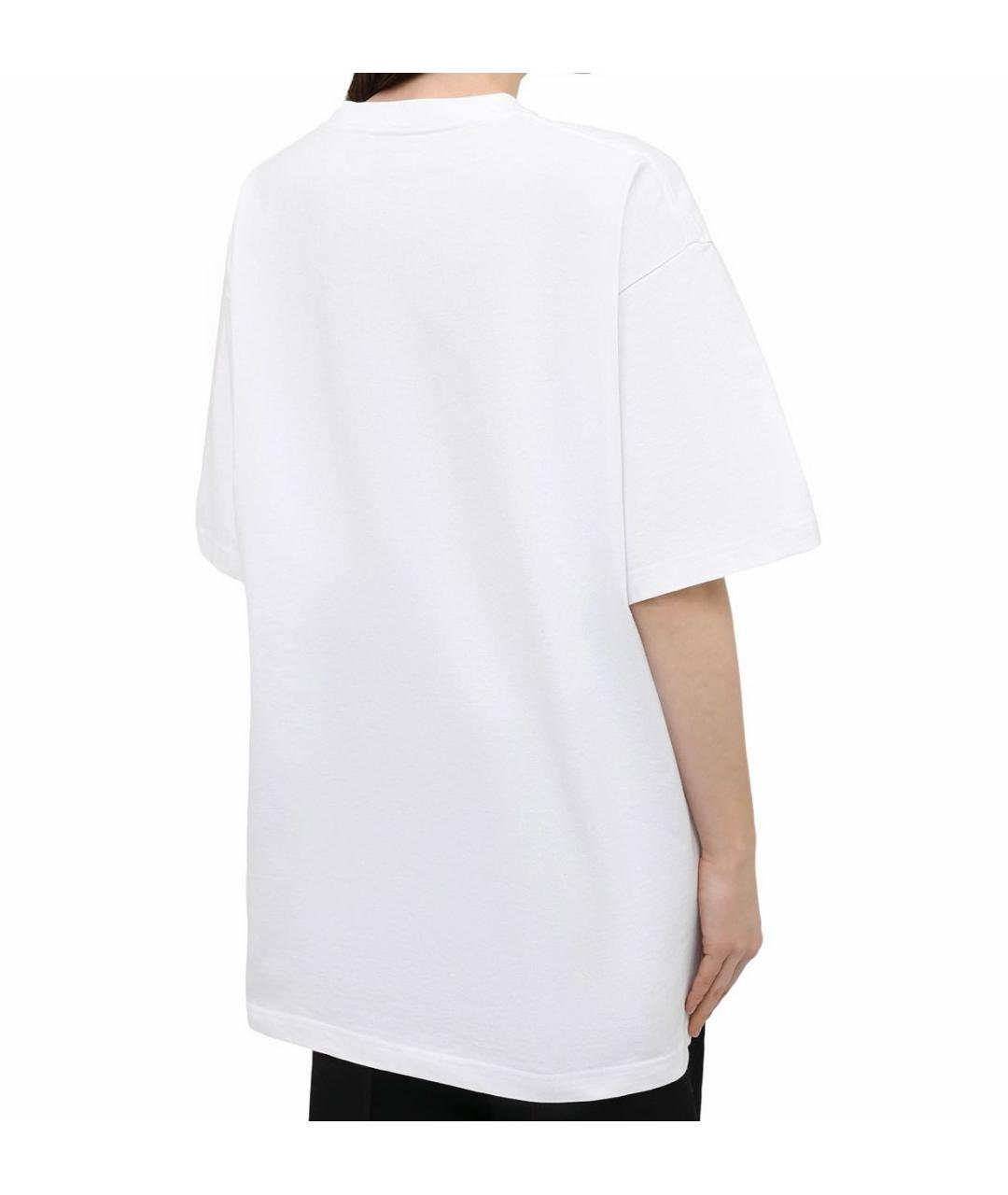 BALENCIAGA Белая хлопковая футболка, фото 2