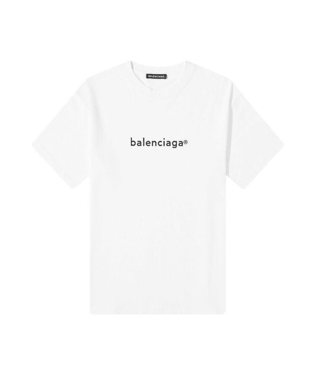 BALENCIAGA Белая хлопковая футболка, фото 5