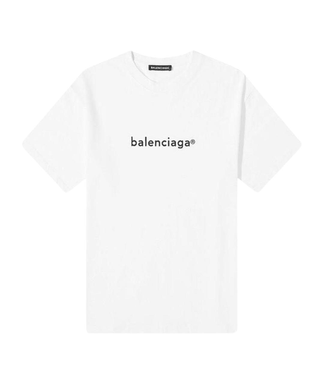 BALENCIAGA Белая хлопковая футболка, фото 1
