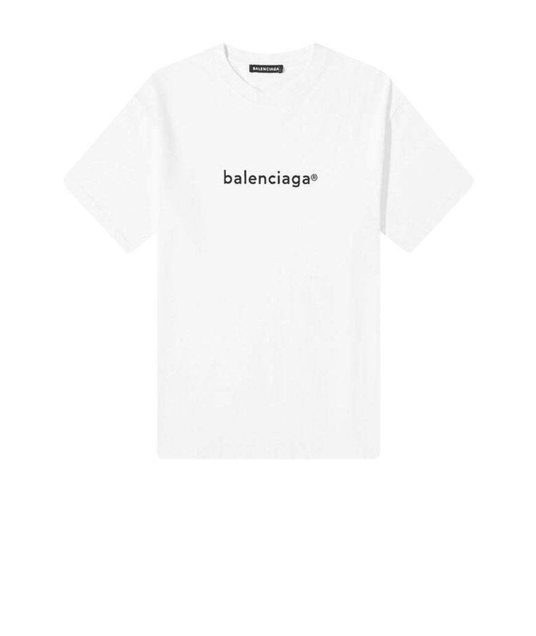 BALENCIAGA Белая хлопковая футболка, фото 6