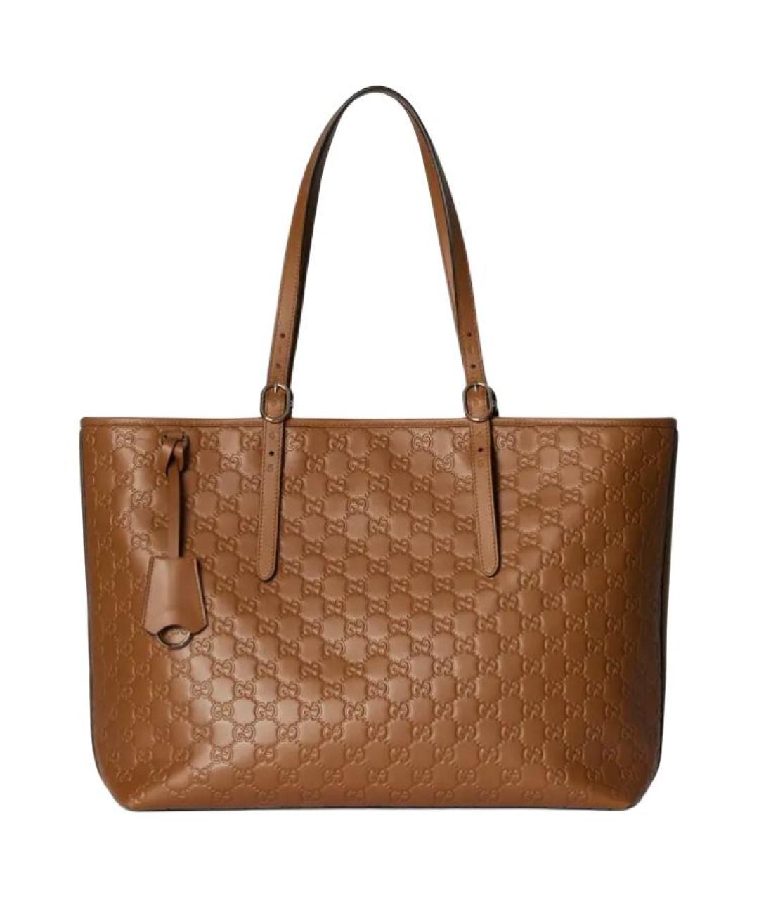 GUCCI Коричневая кожаная сумка через плечо, фото 1