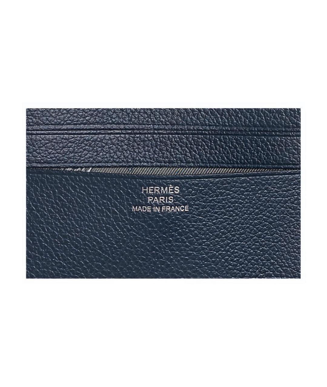HERMES Синий кожаный кардхолдер, фото 1