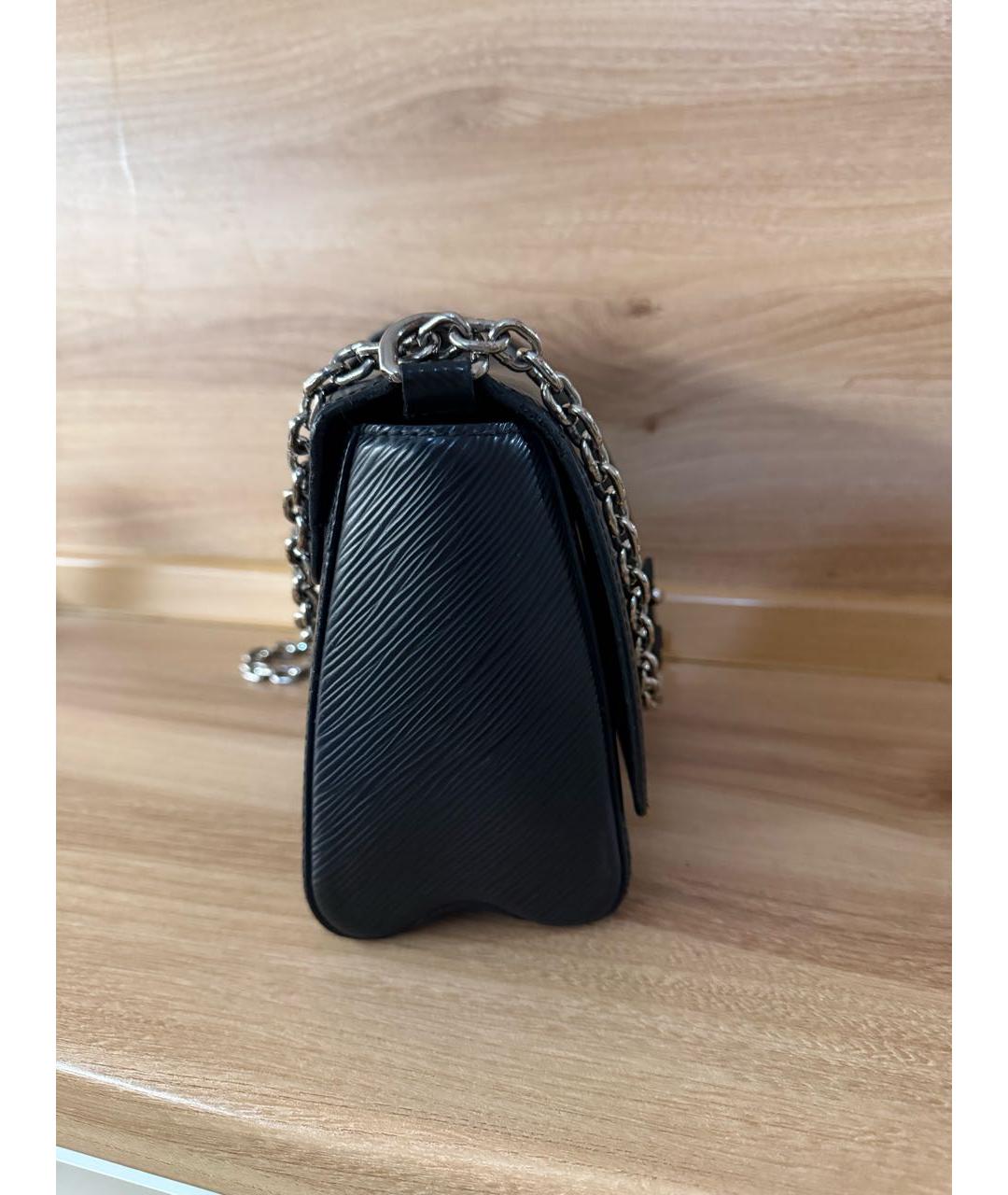 LOUIS VUITTON Черная кожаная сумка через плечо, фото 5