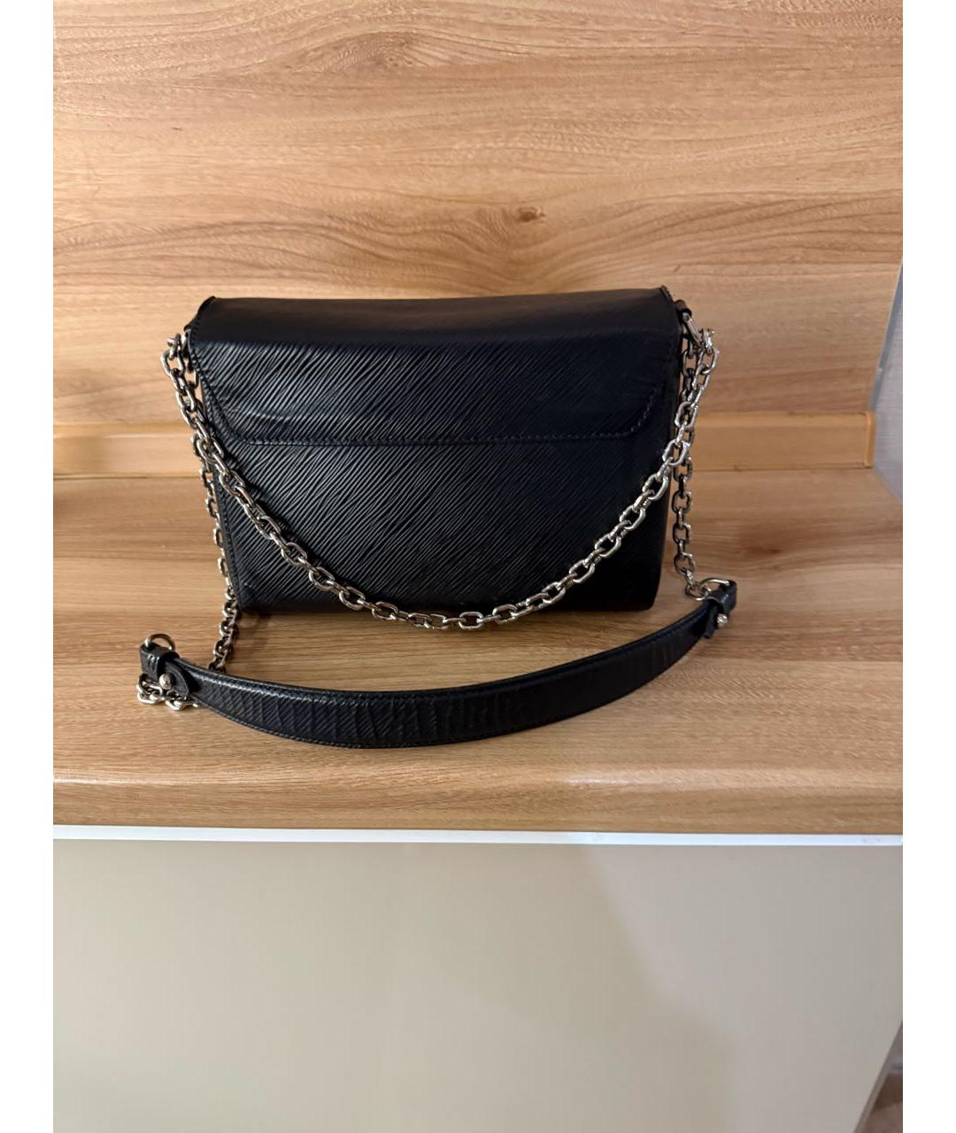 LOUIS VUITTON Черная кожаная сумка через плечо, фото 3