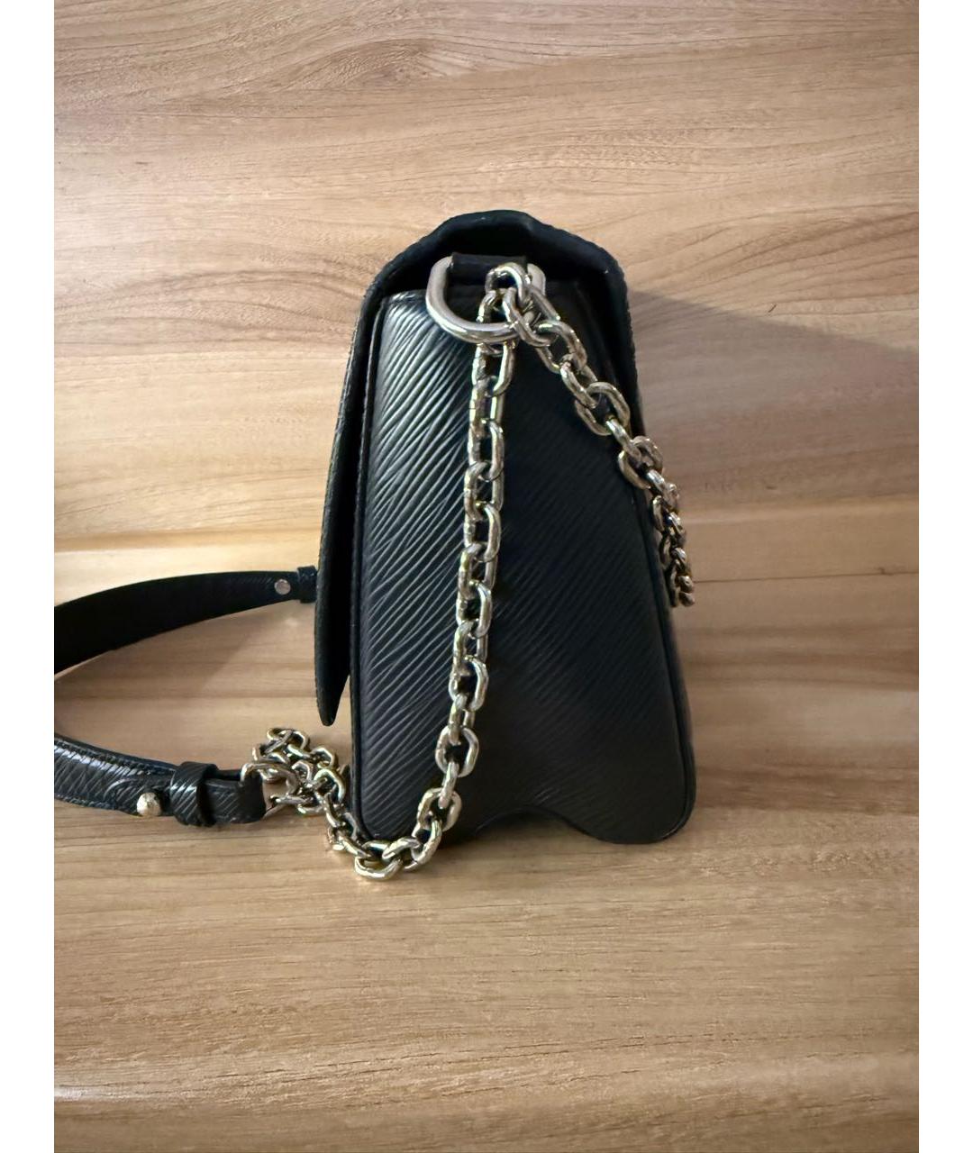 LOUIS VUITTON Черная кожаная сумка через плечо, фото 7