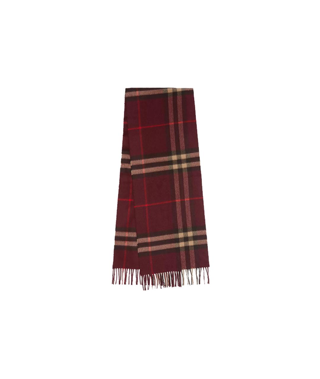BURBERRY Бордовый кашемировый шарф, фото 3