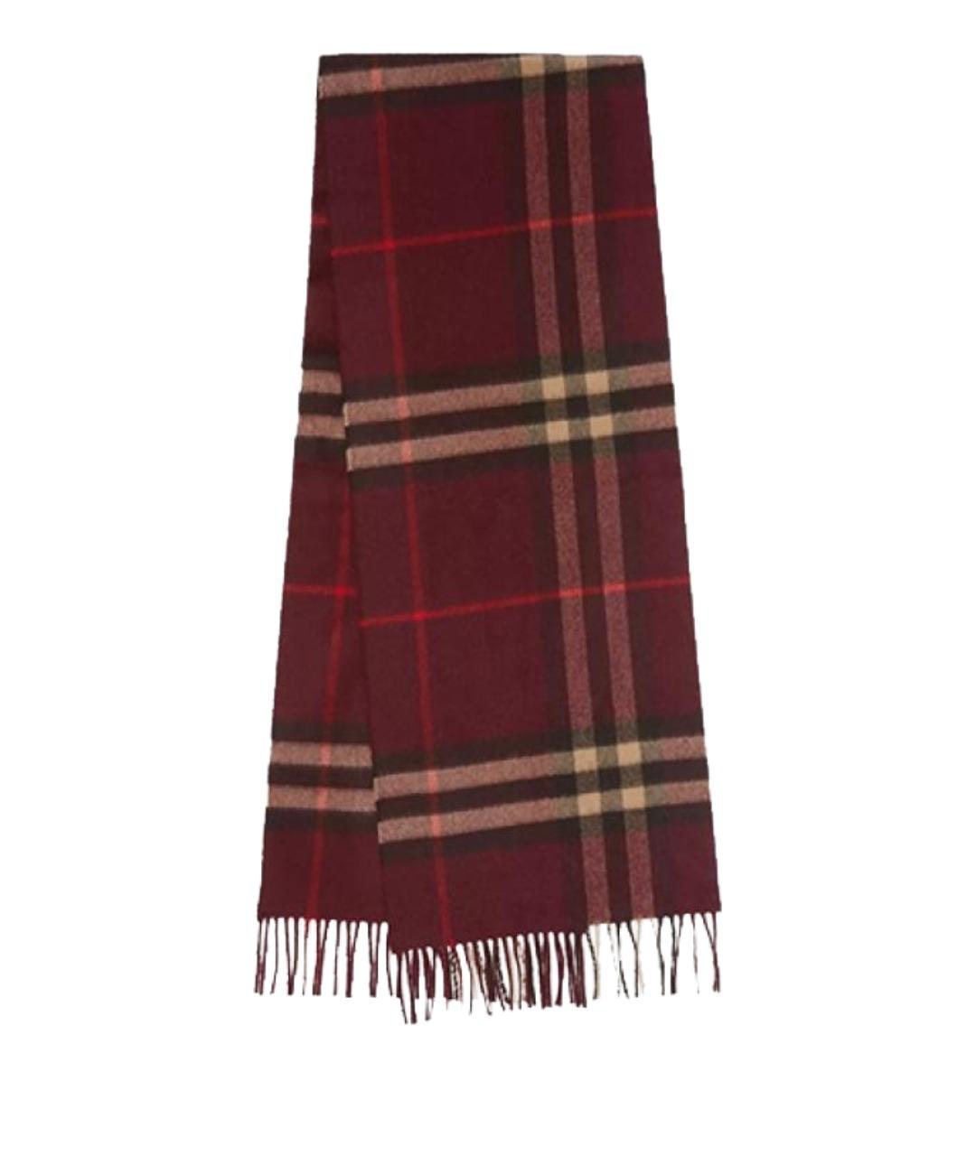 BURBERRY Бордовый кашемировый шарф, фото 1