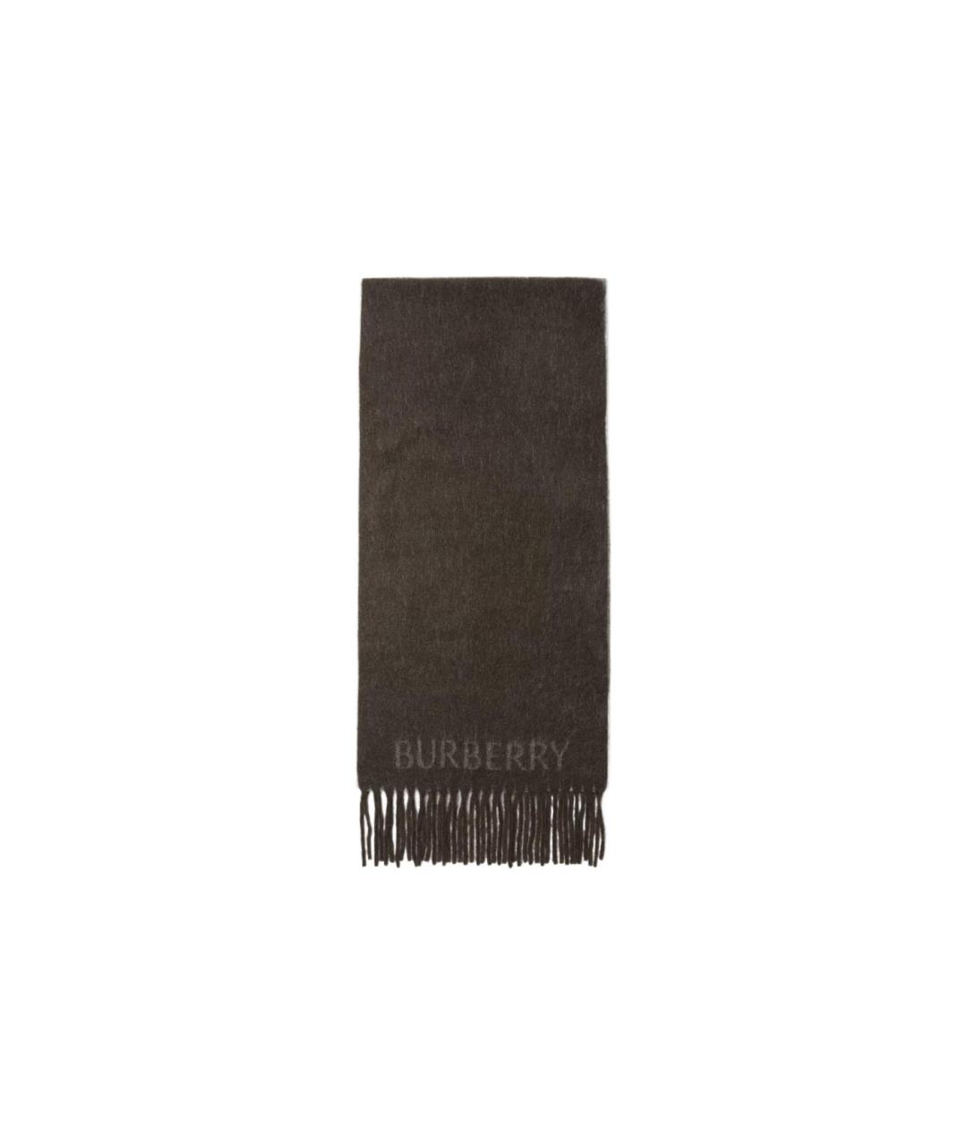 BURBERRY Коричневый шерстяной шарф, фото 2