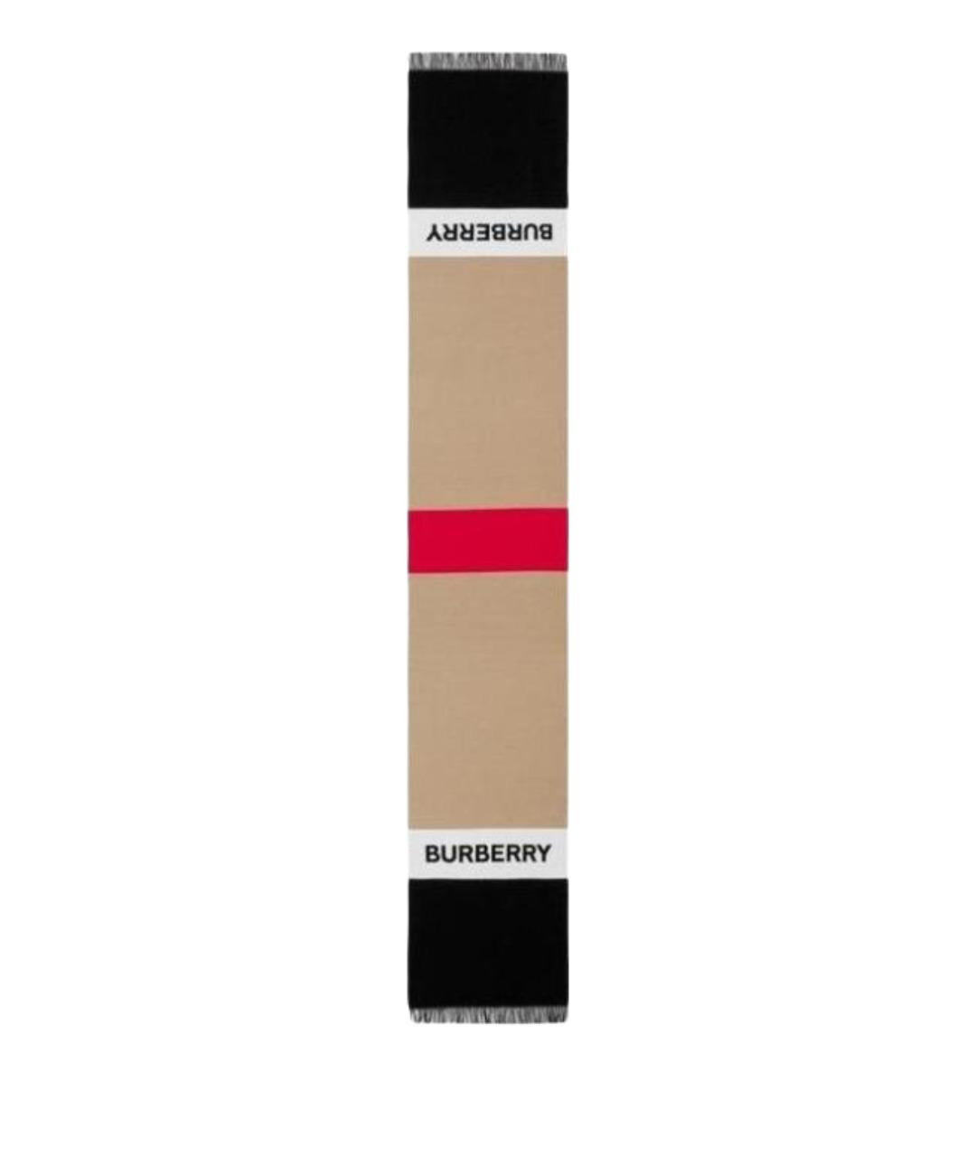 BURBERRY Бежевый шерстяной шарф, фото 1