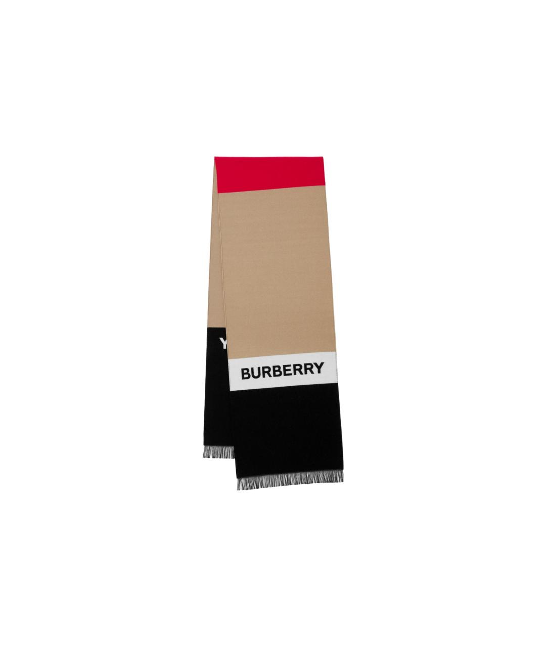 BURBERRY Бежевый шерстяной шарф, фото 2