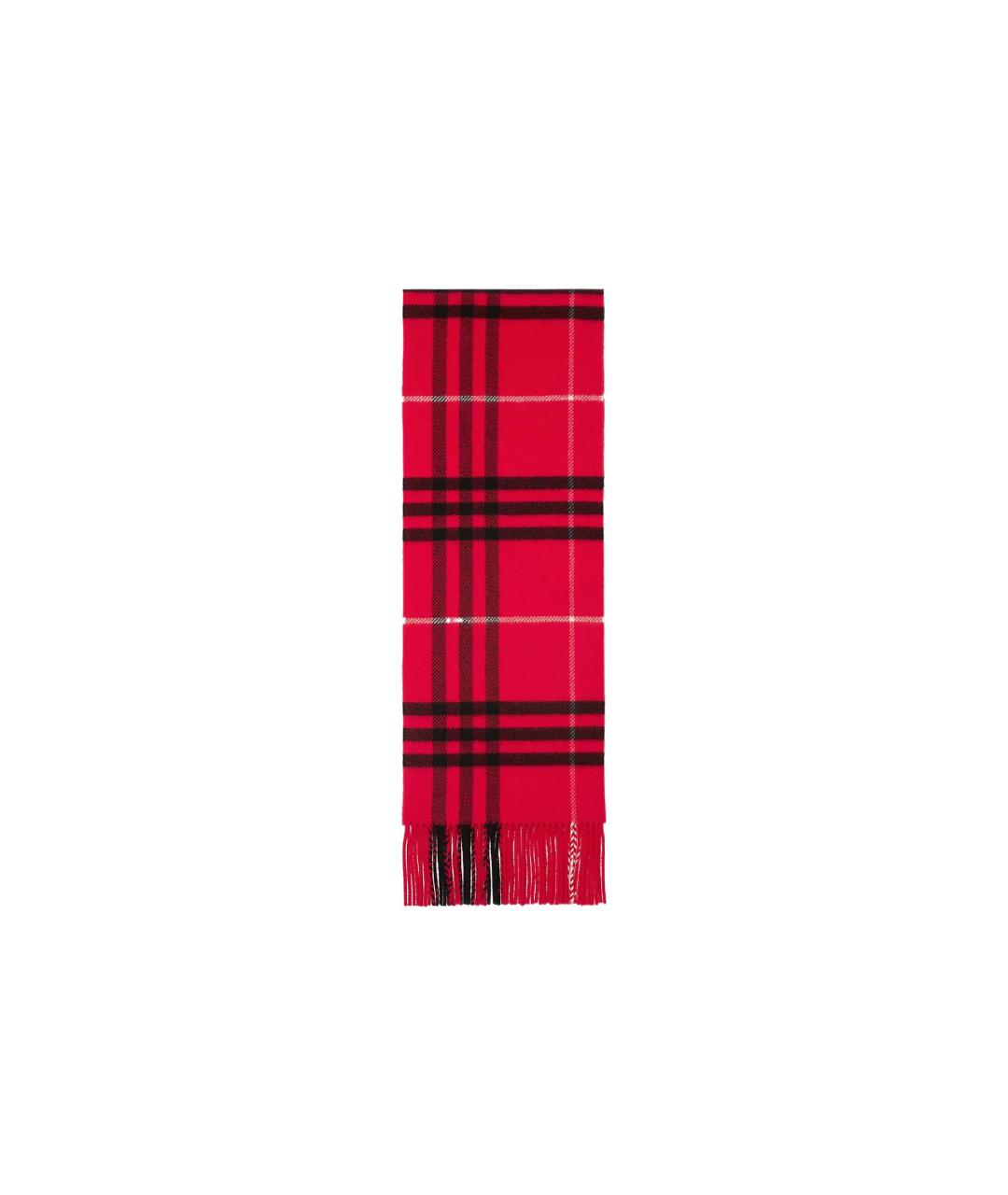 BURBERRY Красный шерстяной шарф, фото 2