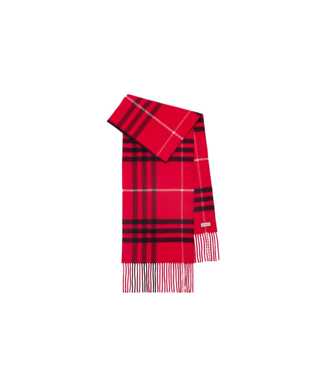 BURBERRY Красный шерстяной шарф, фото 3
