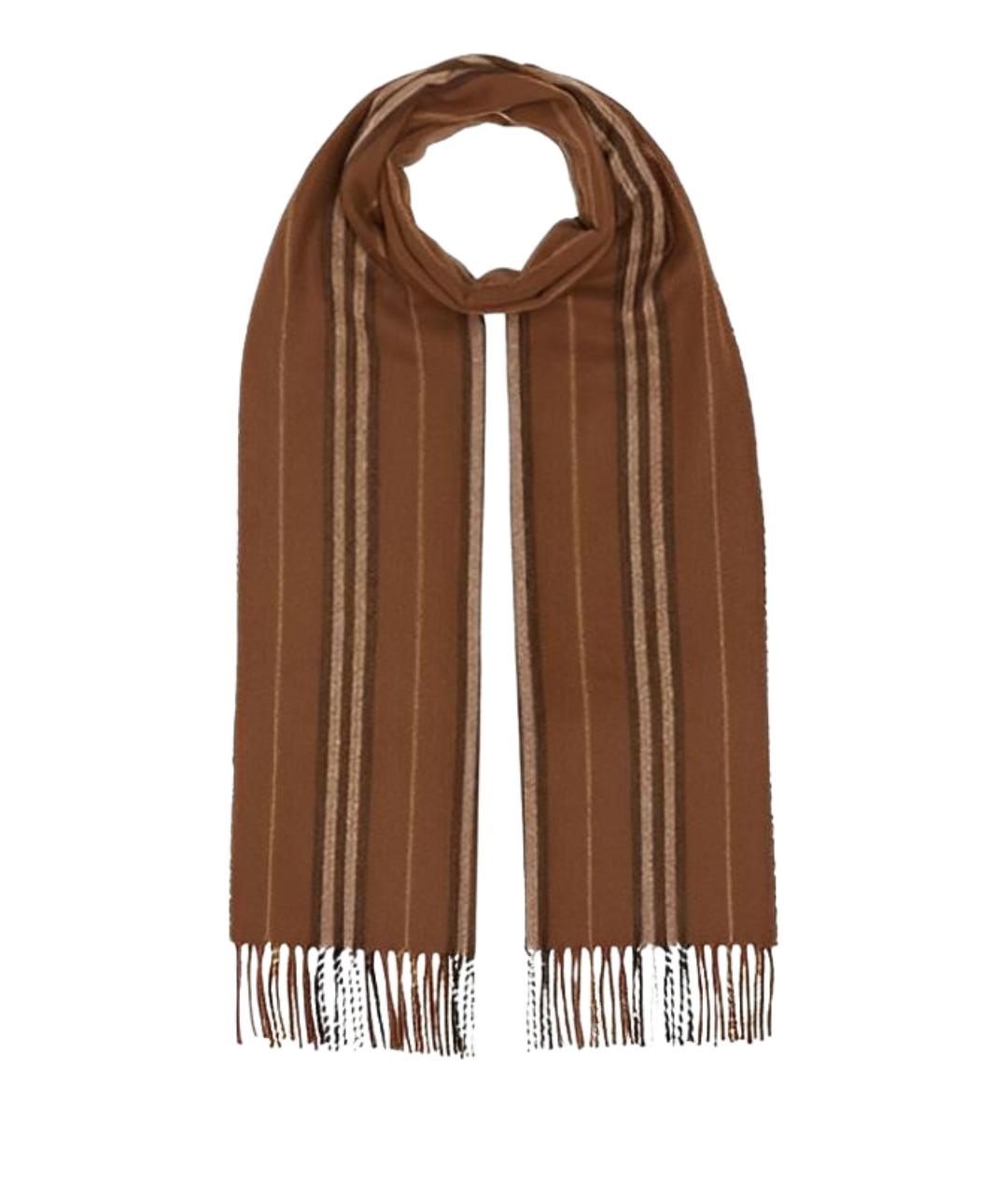 BURBERRY Коричневый кашемировый шарф, фото 1