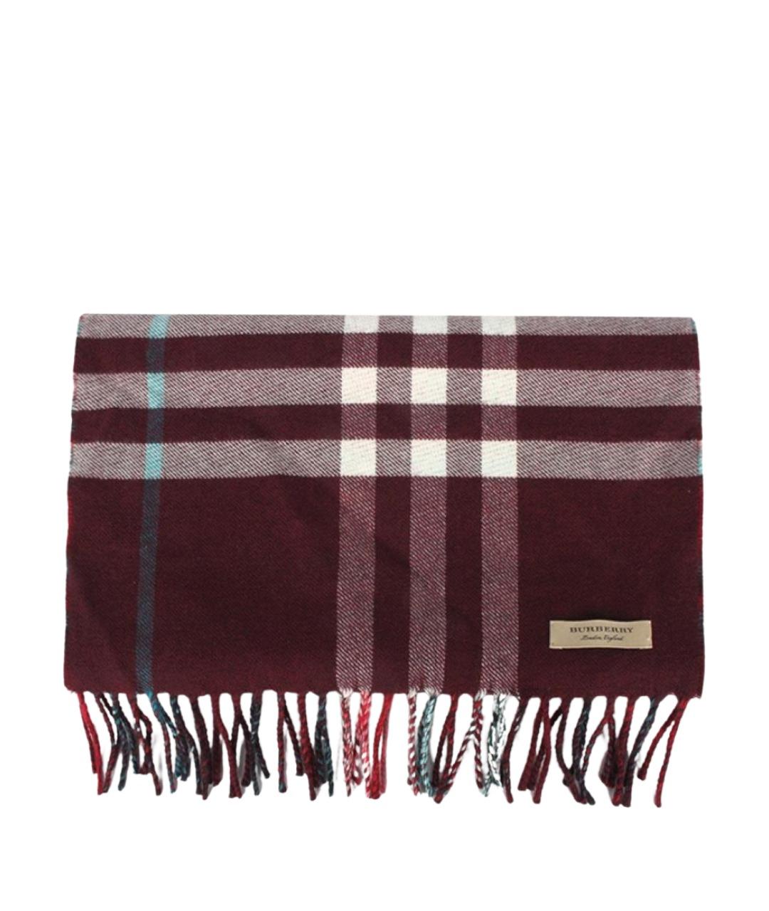 BURBERRY Красный шерстяной шарф, фото 1