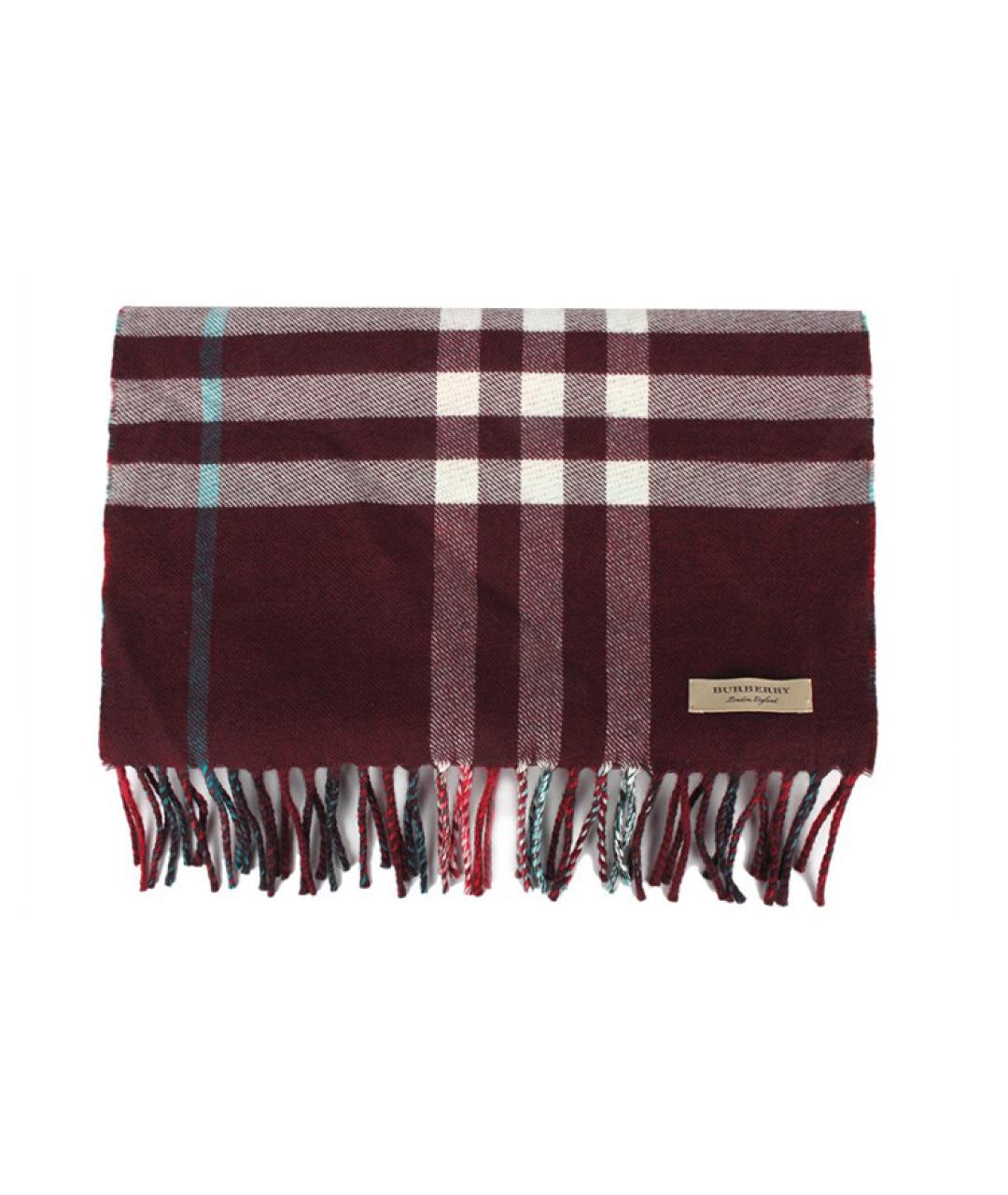 BURBERRY Красный шерстяной шарф, фото 3
