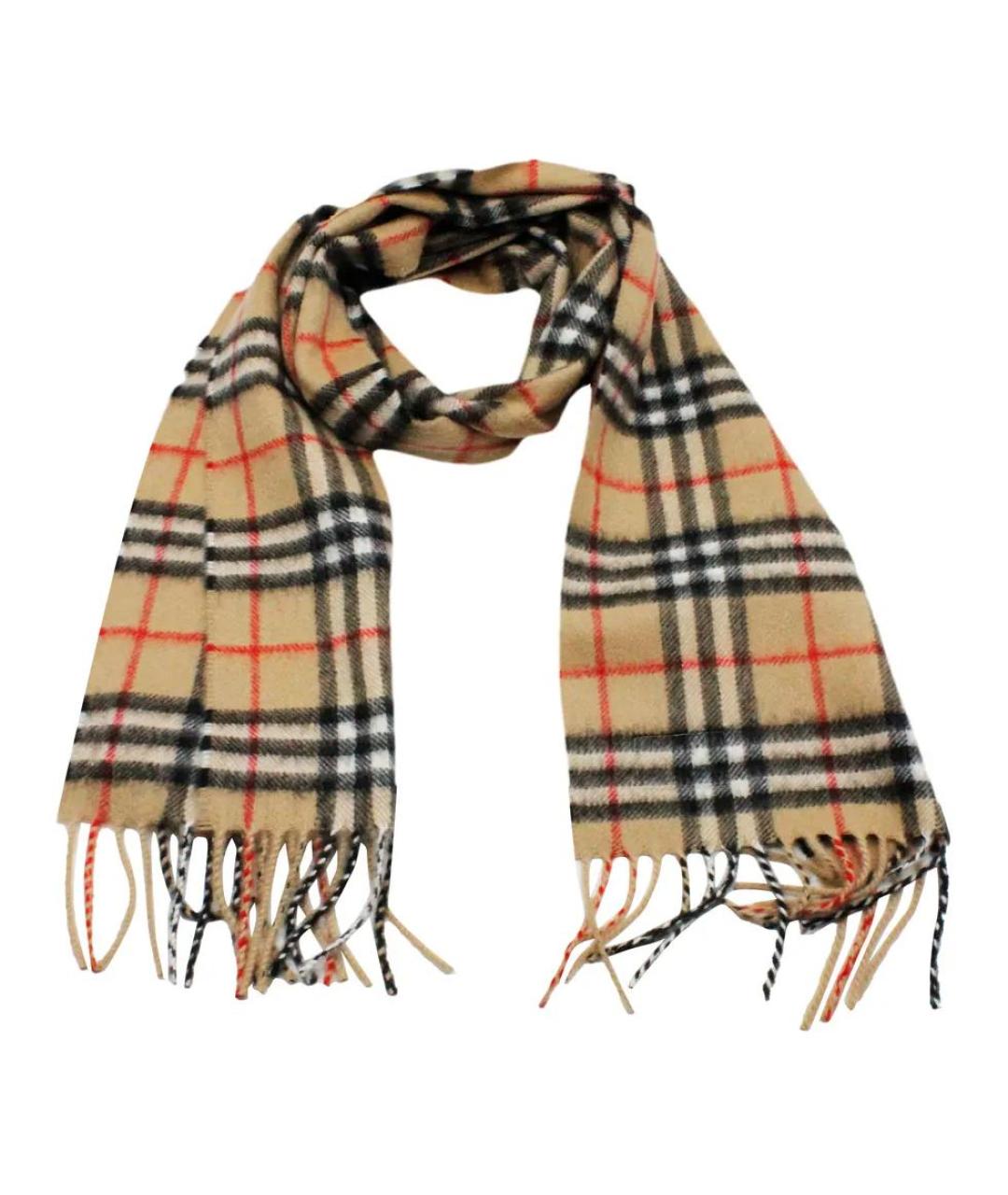 BURBERRY Бежевый кашемировый шарф, фото 4