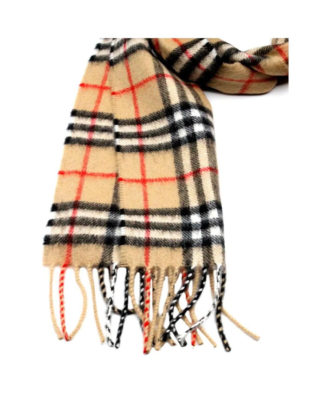 BURBERRY Бежевый кашемировый шарф, фото 5
