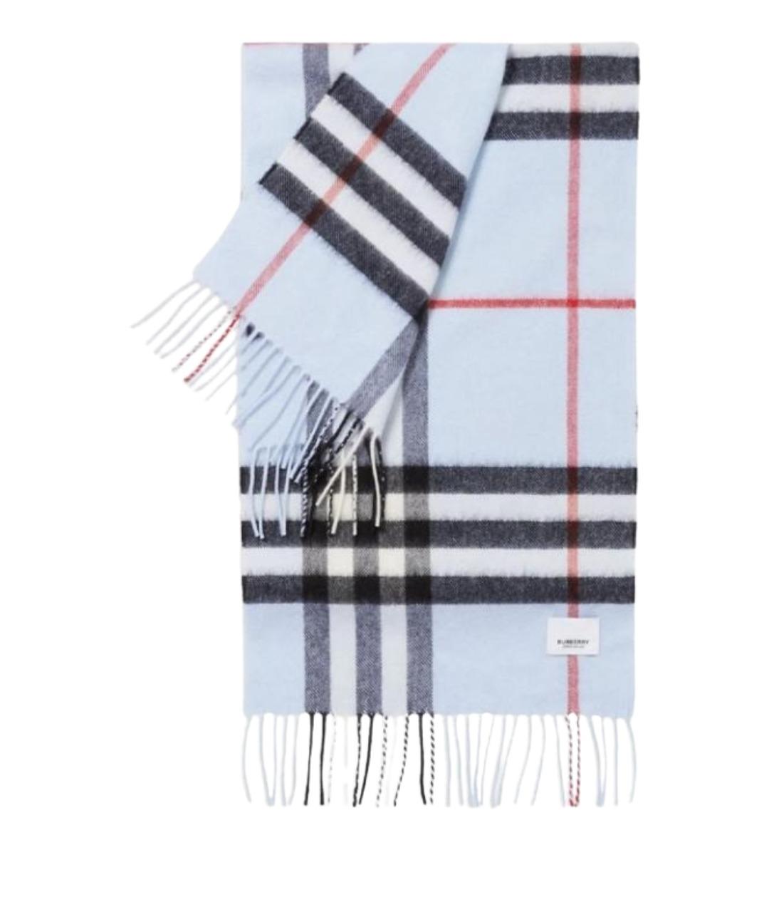 BURBERRY Голубой кашемировый шарф, фото 1