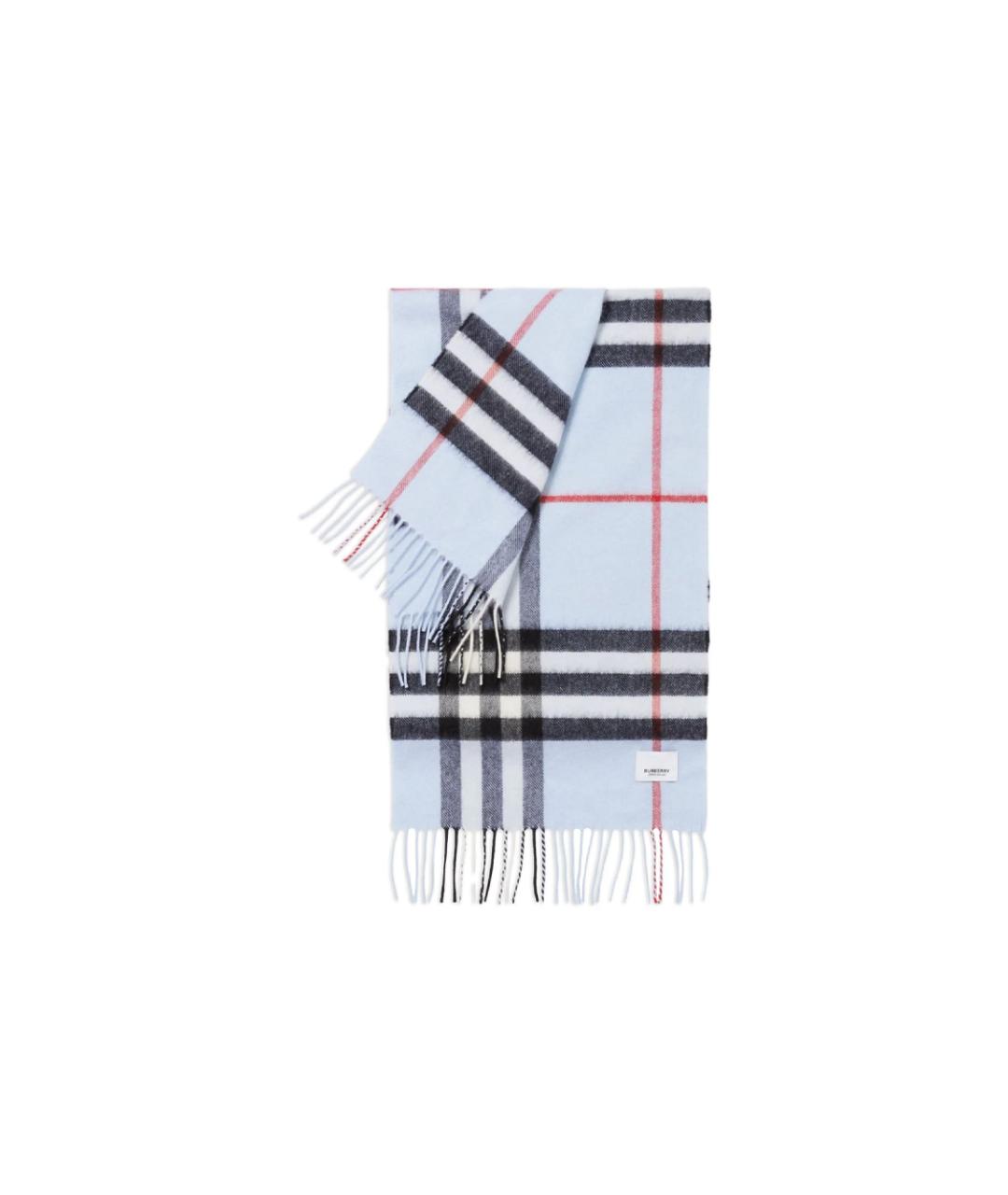 BURBERRY Голубой кашемировый шарф, фото 4
