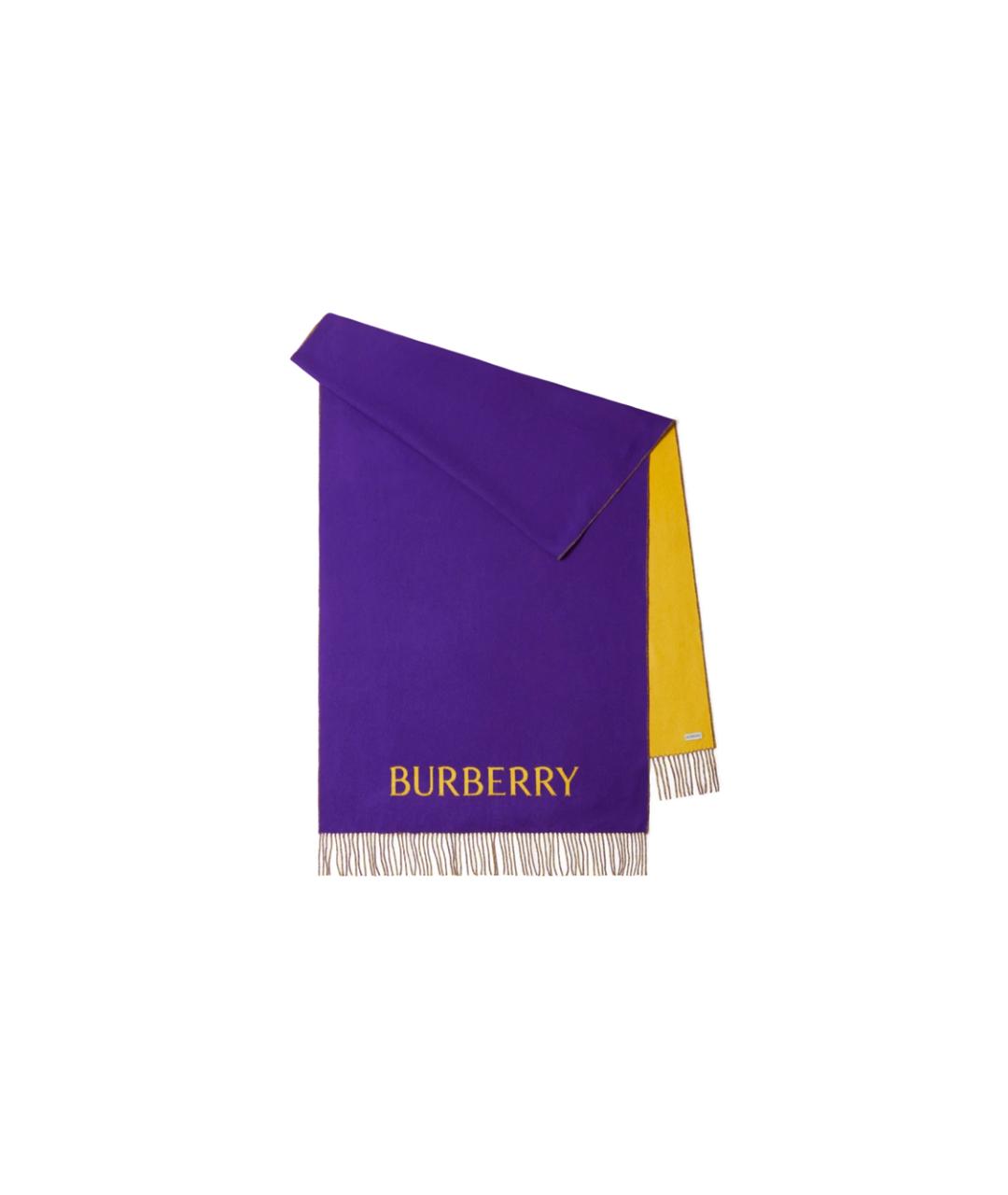 BURBERRY Фиолетовый кашемировый шарф, фото 4