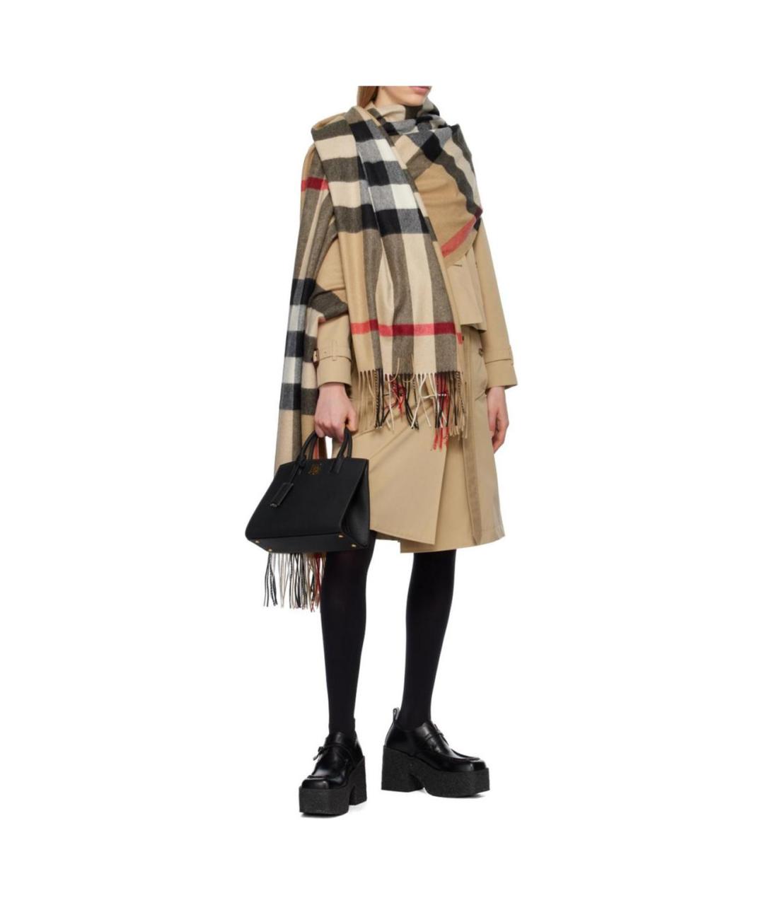 BURBERRY Коричневый кашемировый шарф, фото 5
