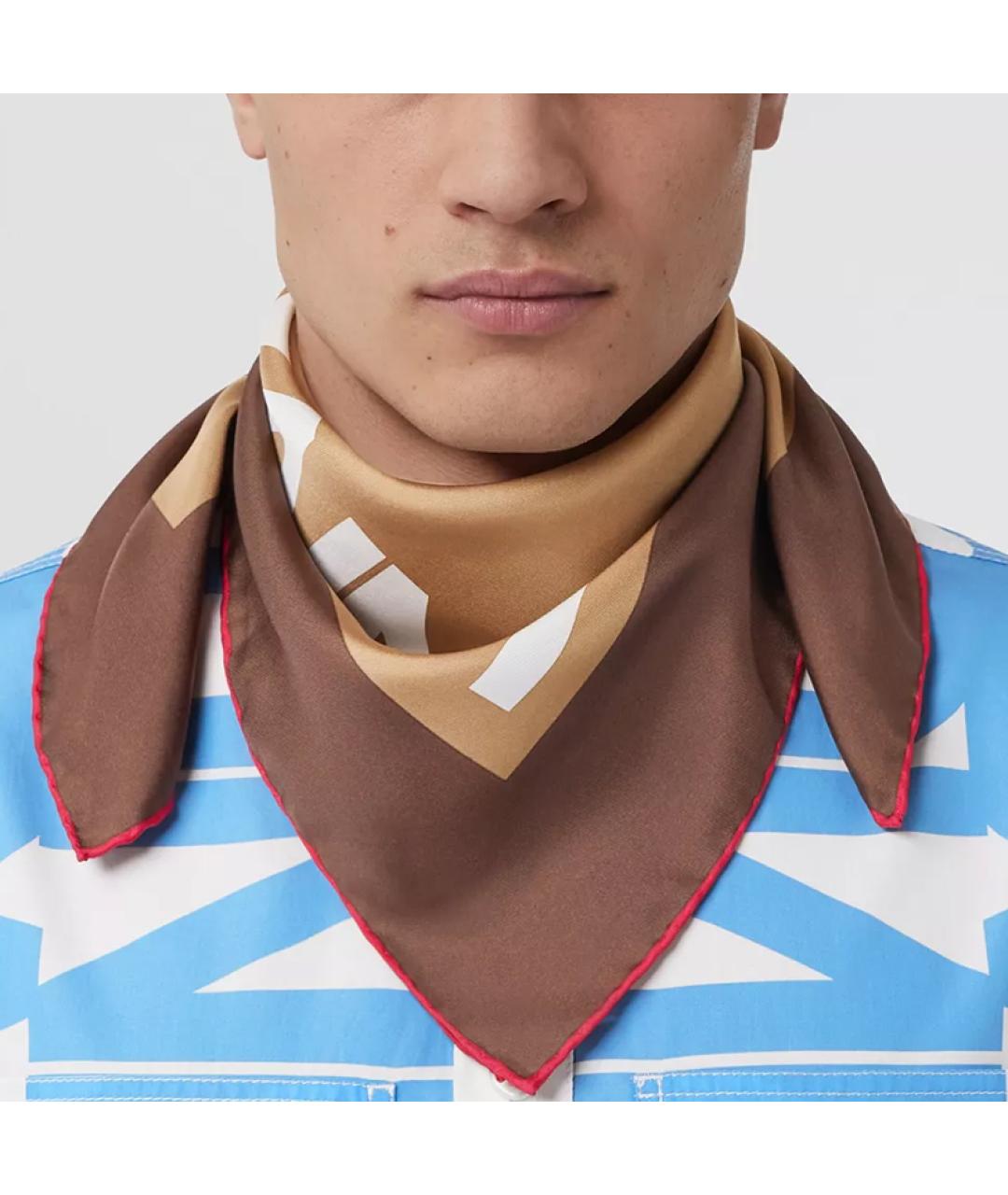 BURBERRY Бежевый хлопковый шарф, фото 5