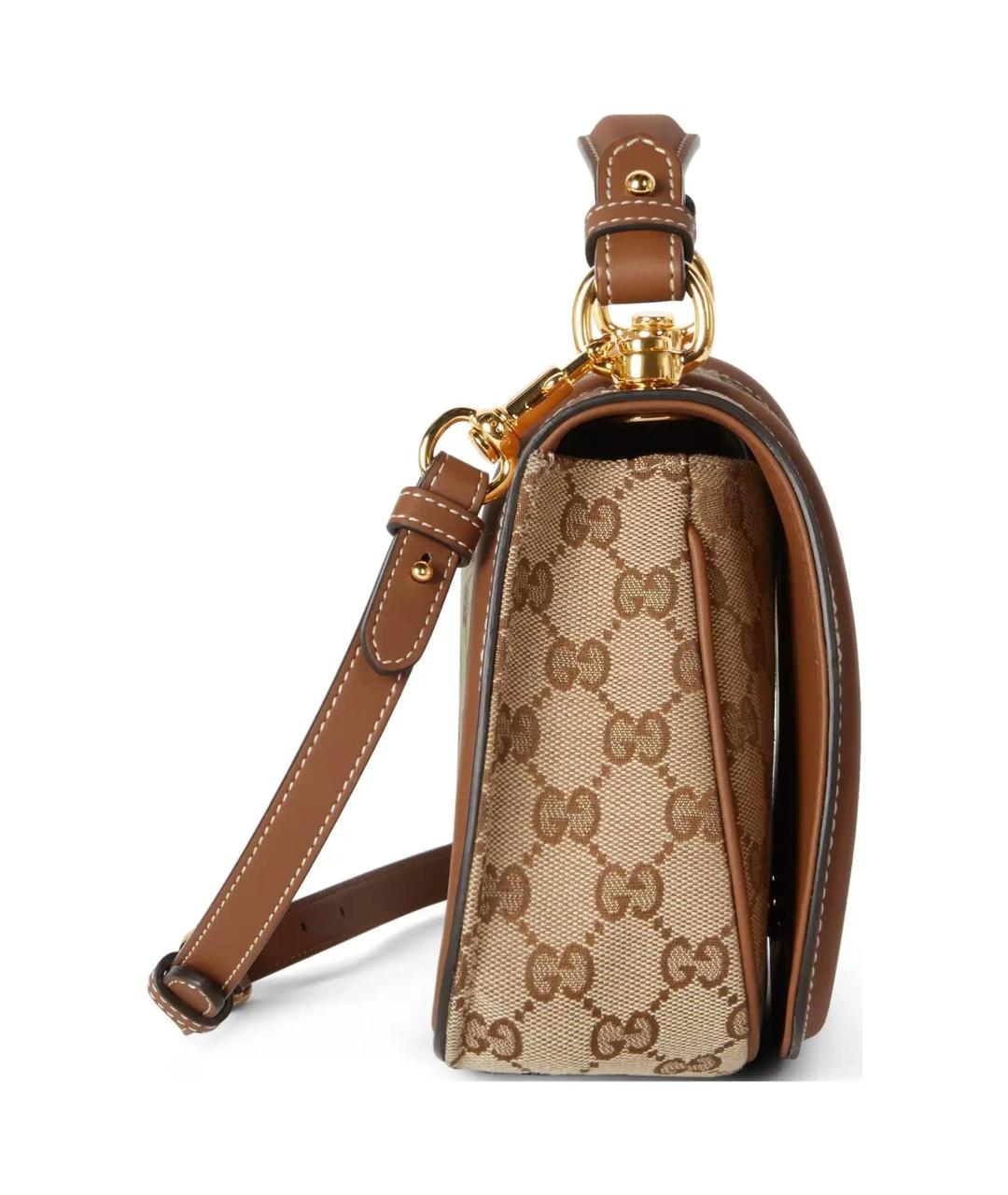 GUCCI Бежевая сумка через плечо из канвы, фото 3