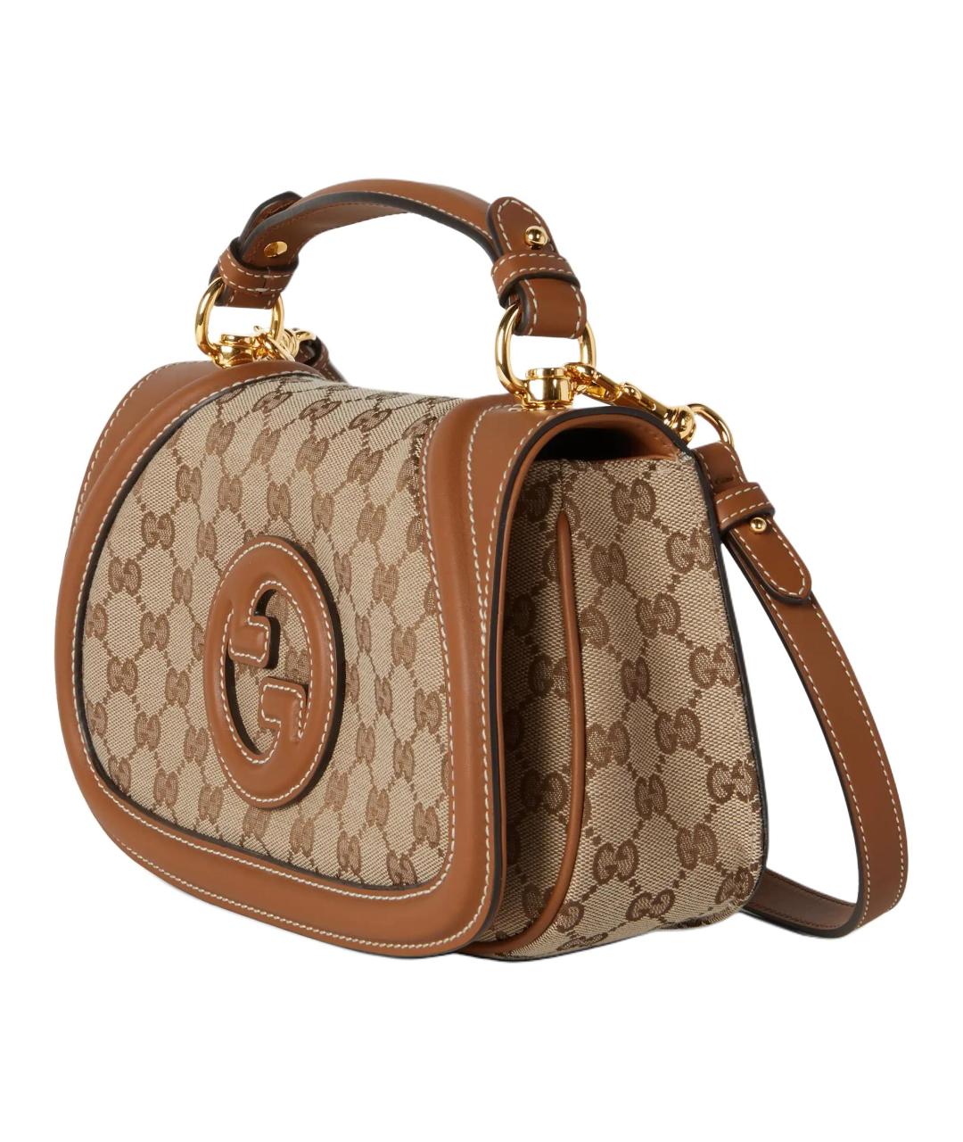 GUCCI Бежевая сумка через плечо из канвы, фото 2