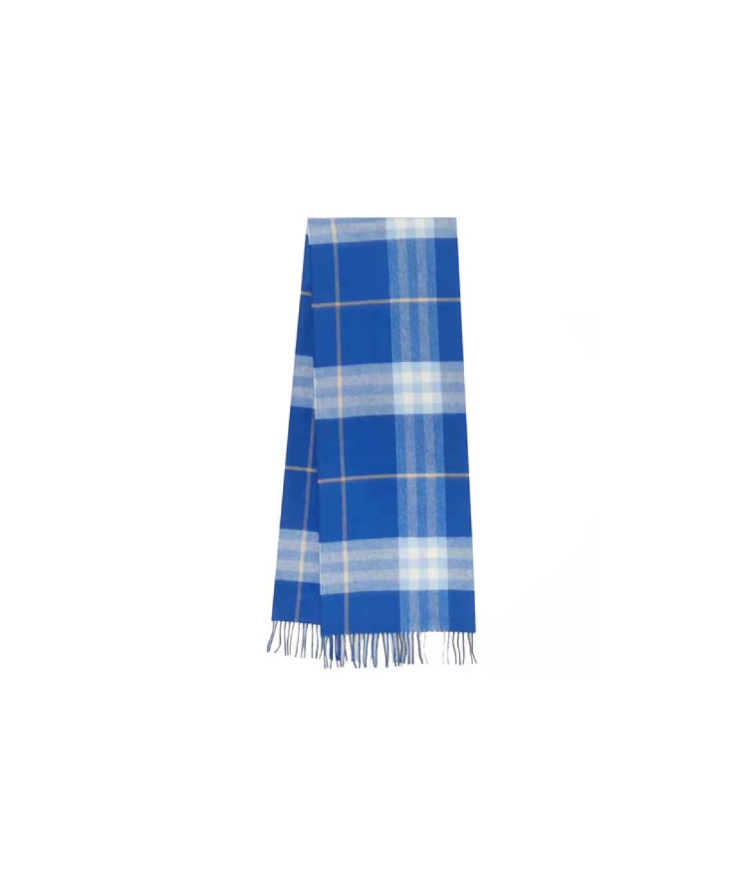 BURBERRY Синий кашемировый шарф, фото 3