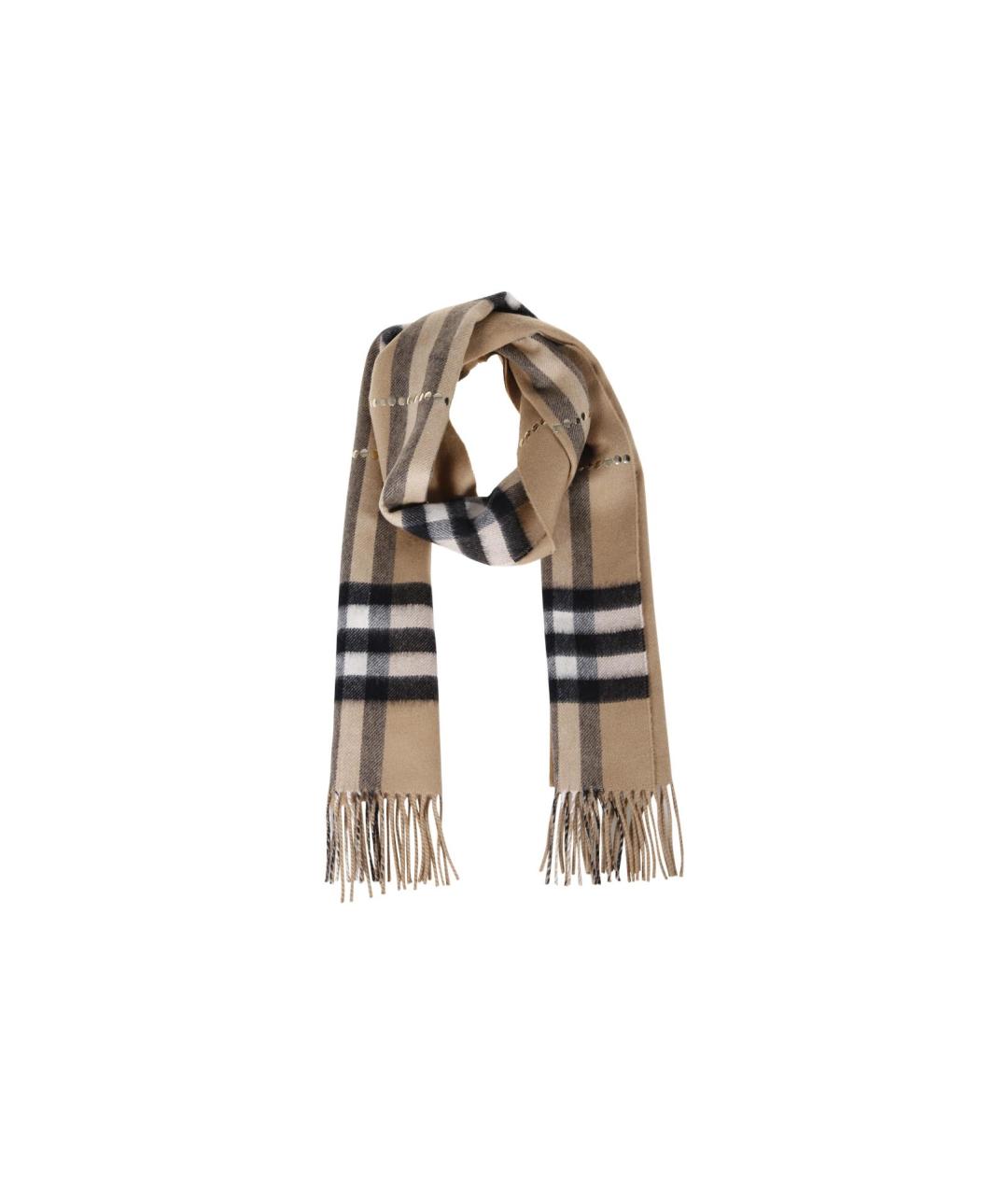 BURBERRY Коричневый кашемировый шарф, фото 2