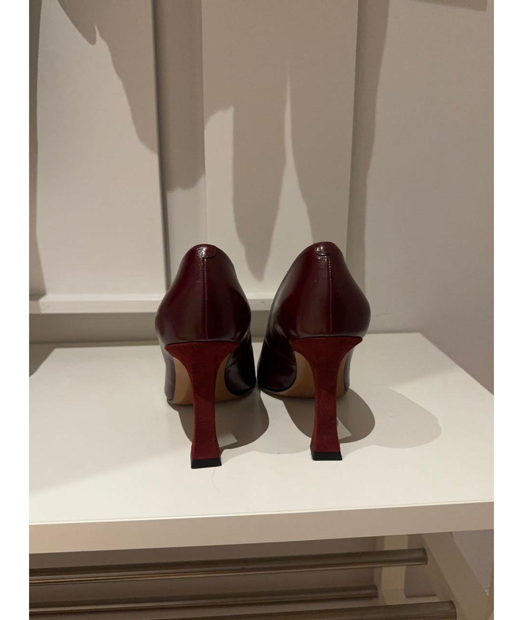 CELINE Бордовые кожаные туфли, фото 6