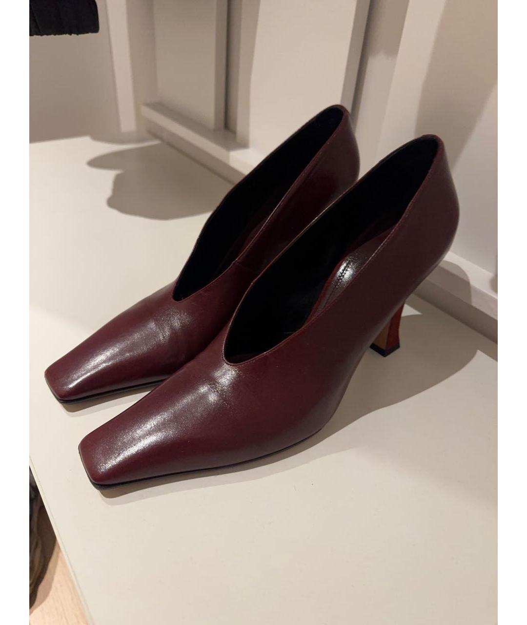 CELINE Бордовые кожаные туфли, фото 2