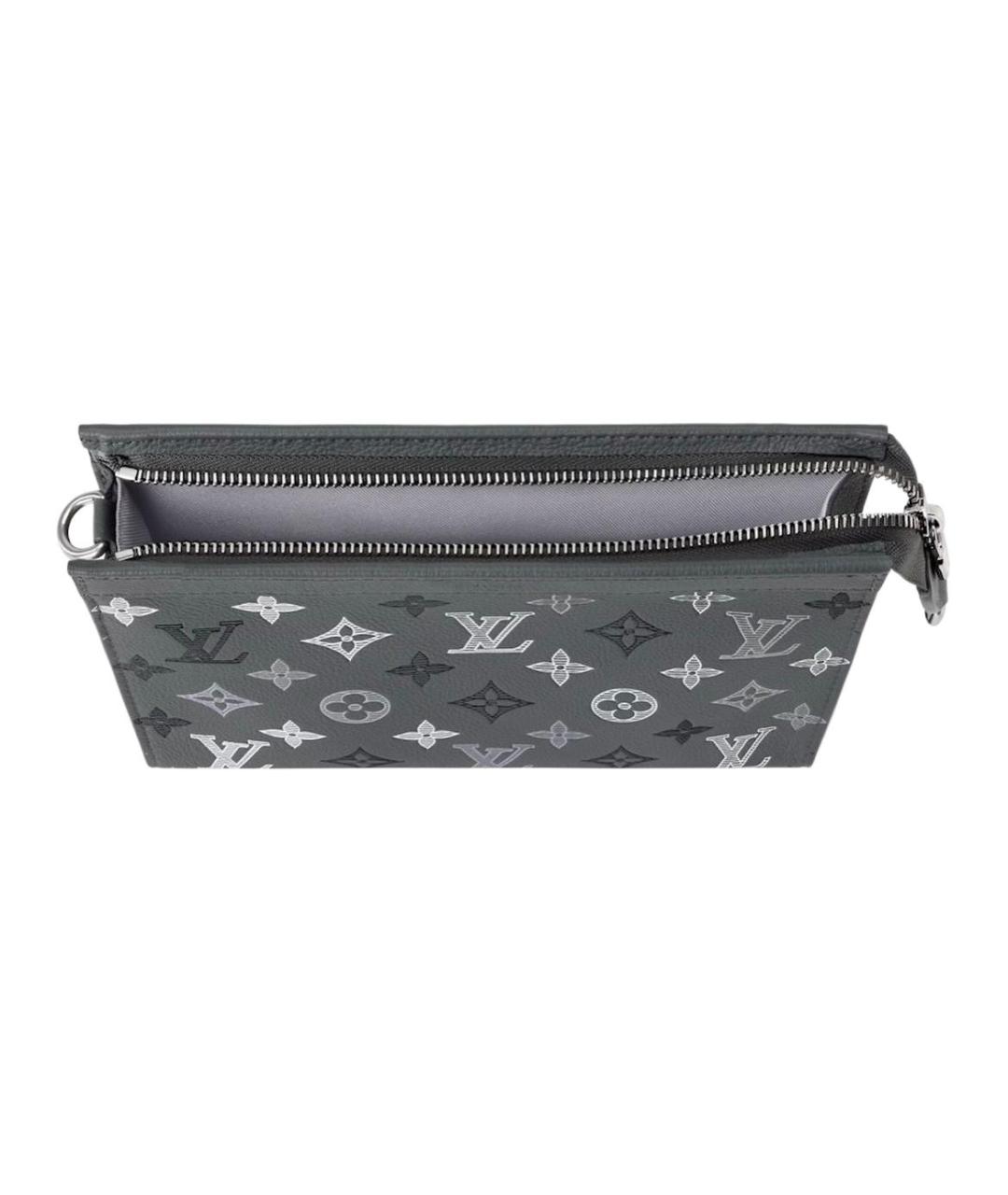 LOUIS VUITTON Серая сумка через плечо из канвы, фото 4