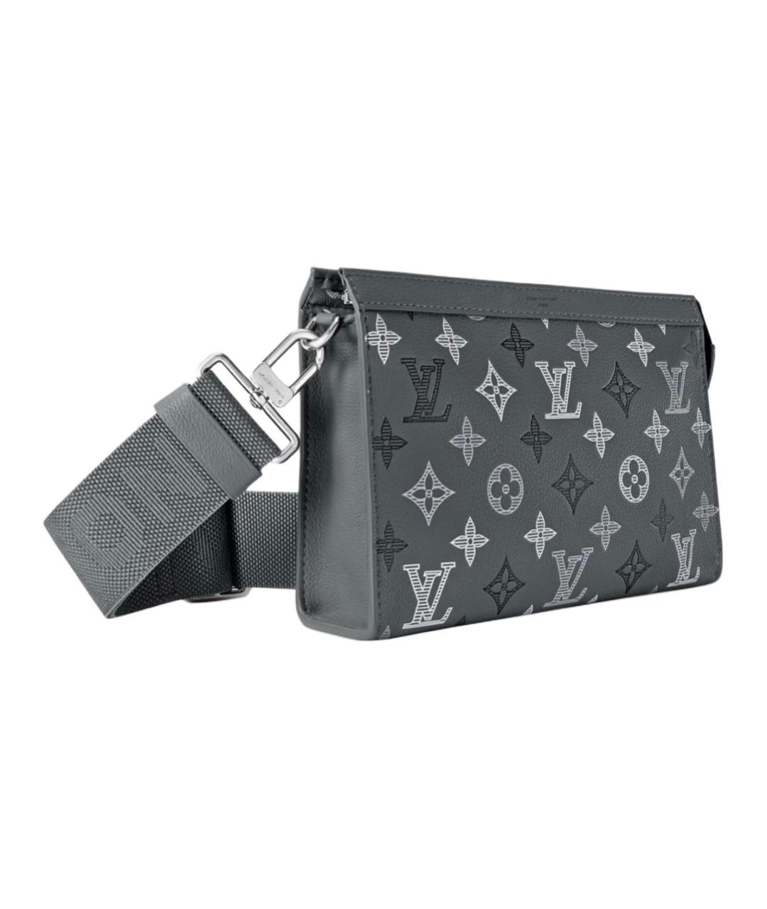 LOUIS VUITTON Серая сумка через плечо из канвы, фото 2