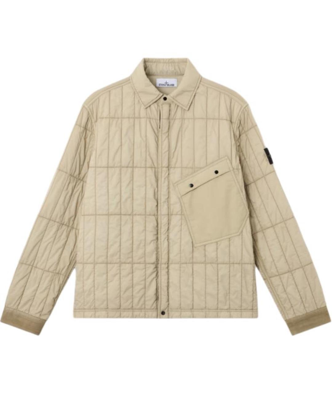 STONE ISLAND Бежевый пуховик, фото 1