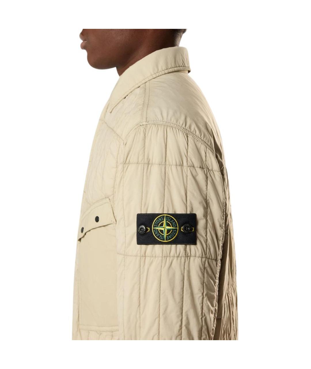 STONE ISLAND Бежевый пуховик, фото 5
