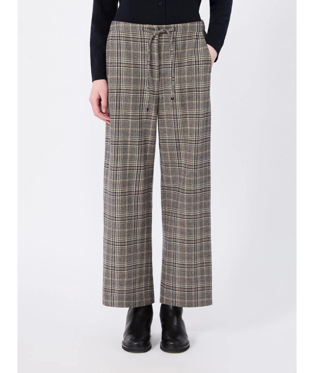 'S MAX MARA Мульти шерстяные прямые брюки, фото 3