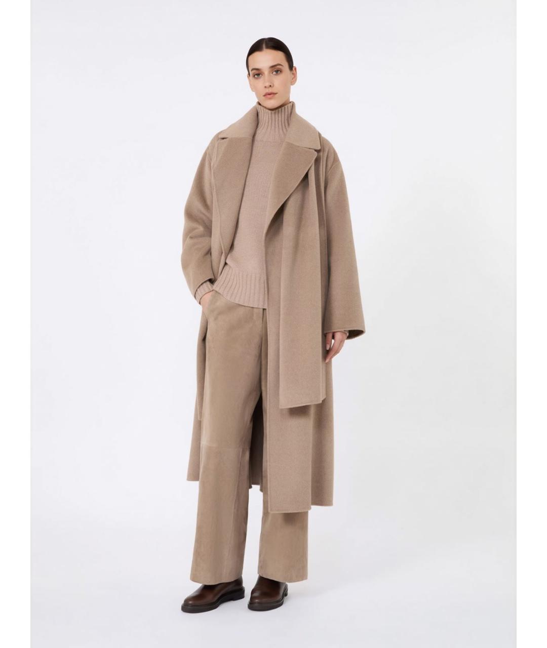 'S MAX MARA Бежевый шерстяной джемпер / свитер, фото 2