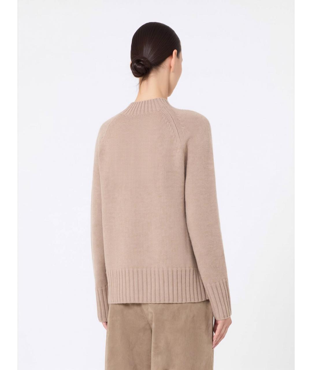 'S MAX MARA Бежевый шерстяной джемпер / свитер, фото 4