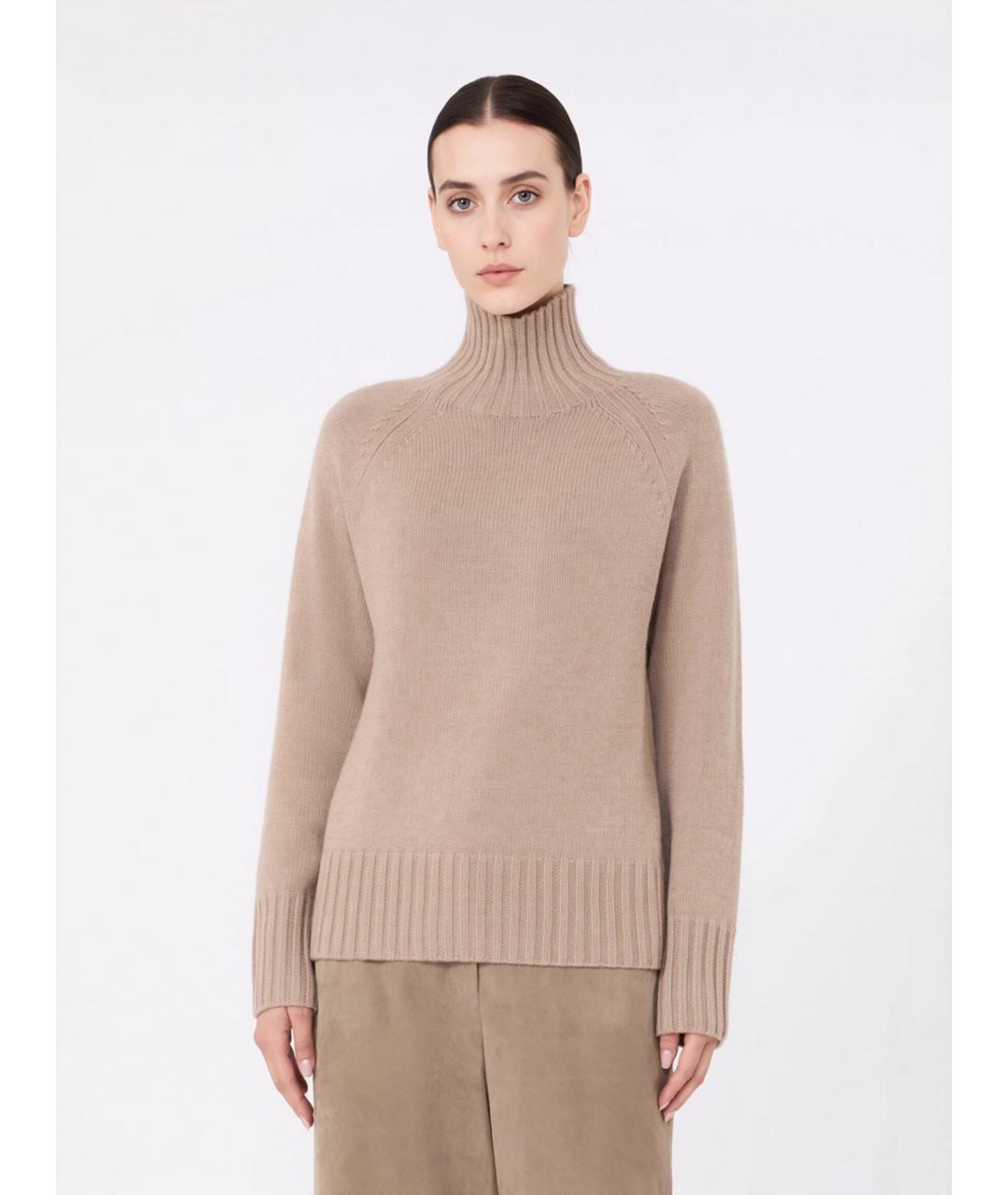 'S MAX MARA Бежевый шерстяной джемпер / свитер, фото 3