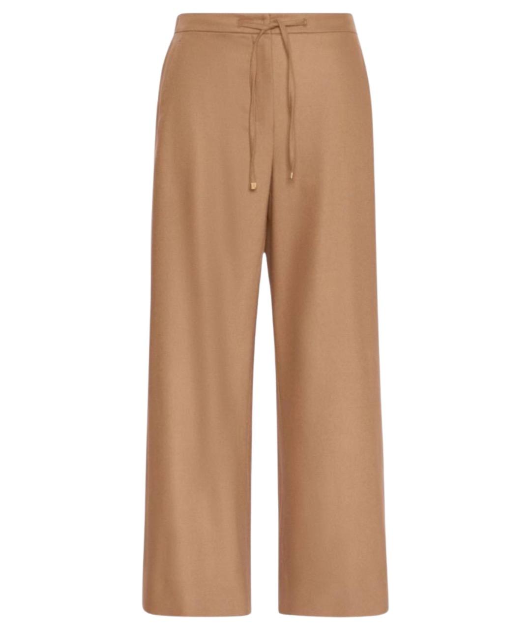 'S MAX MARA Бежевые шерстяные прямые брюки, фото 1