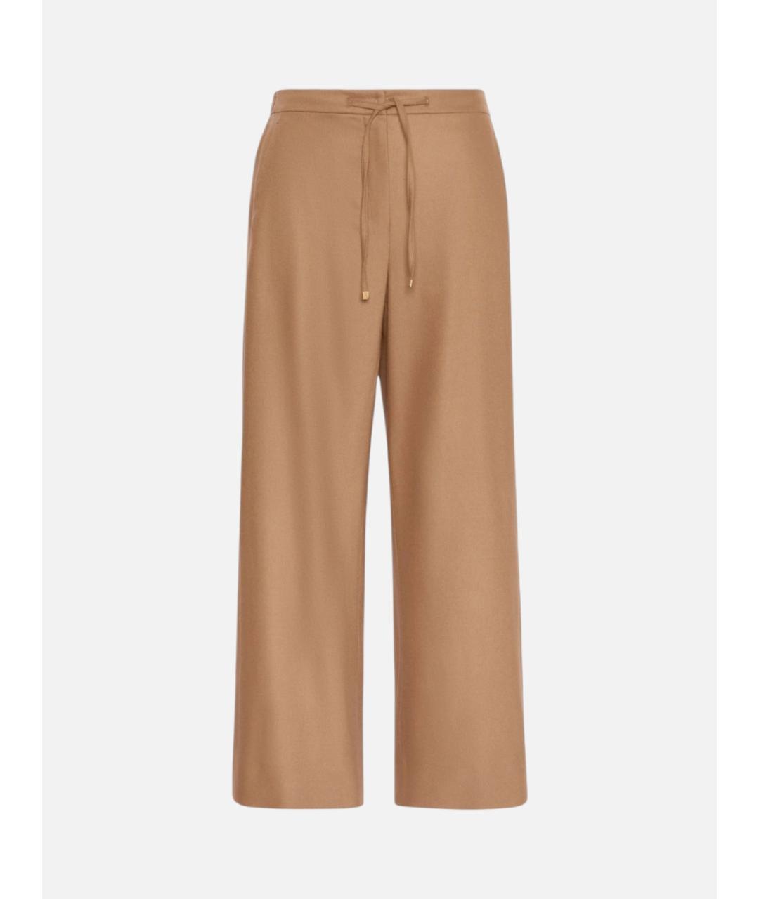 'S MAX MARA Бежевые шерстяные прямые брюки, фото 5