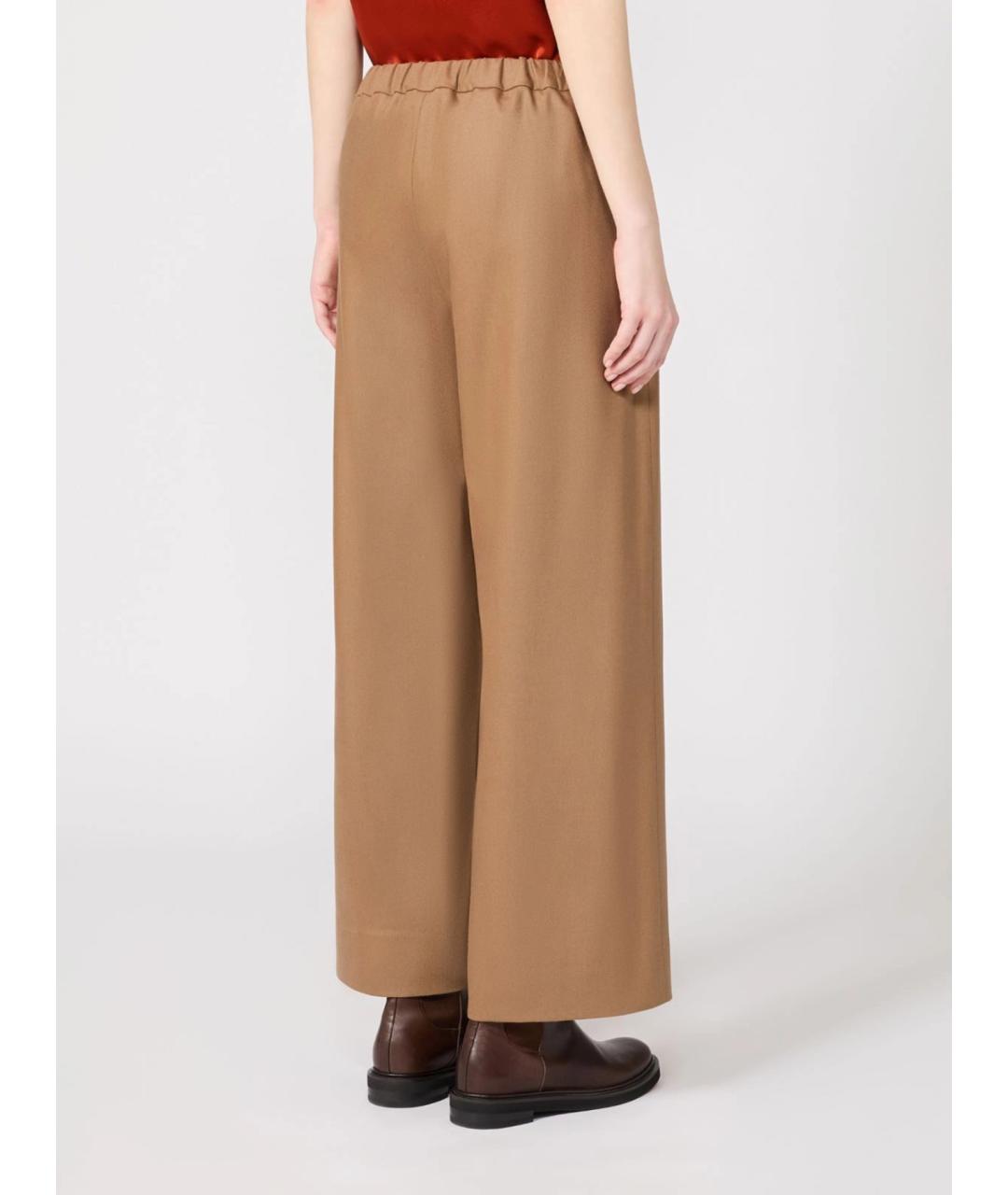 'S MAX MARA Бежевые шерстяные прямые брюки, фото 4
