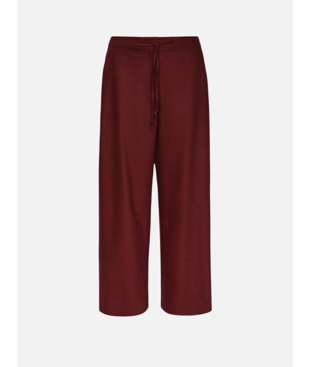 'S MAX MARA Бордовые шерстяные прямые брюки, фото 5
