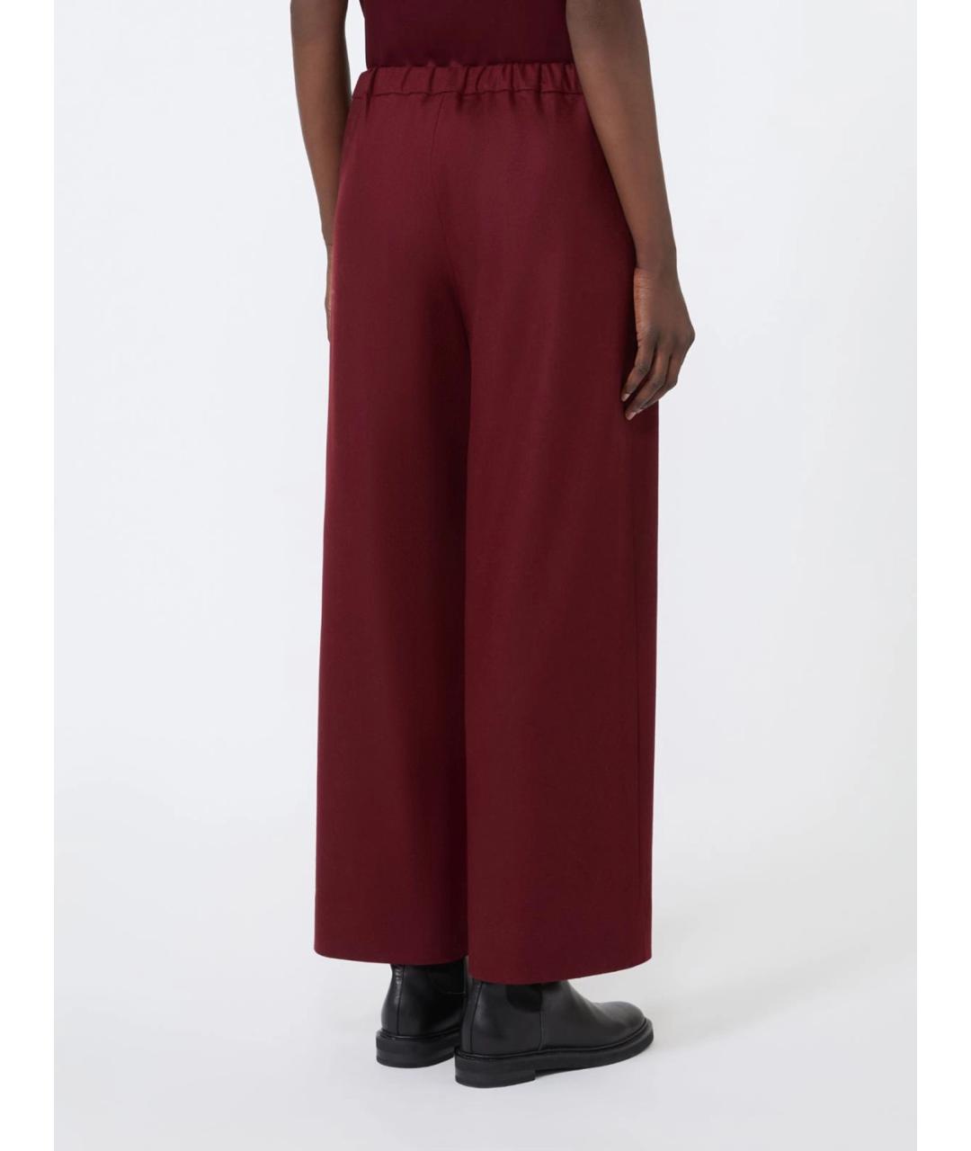 'S MAX MARA Бордовые шерстяные прямые брюки, фото 4